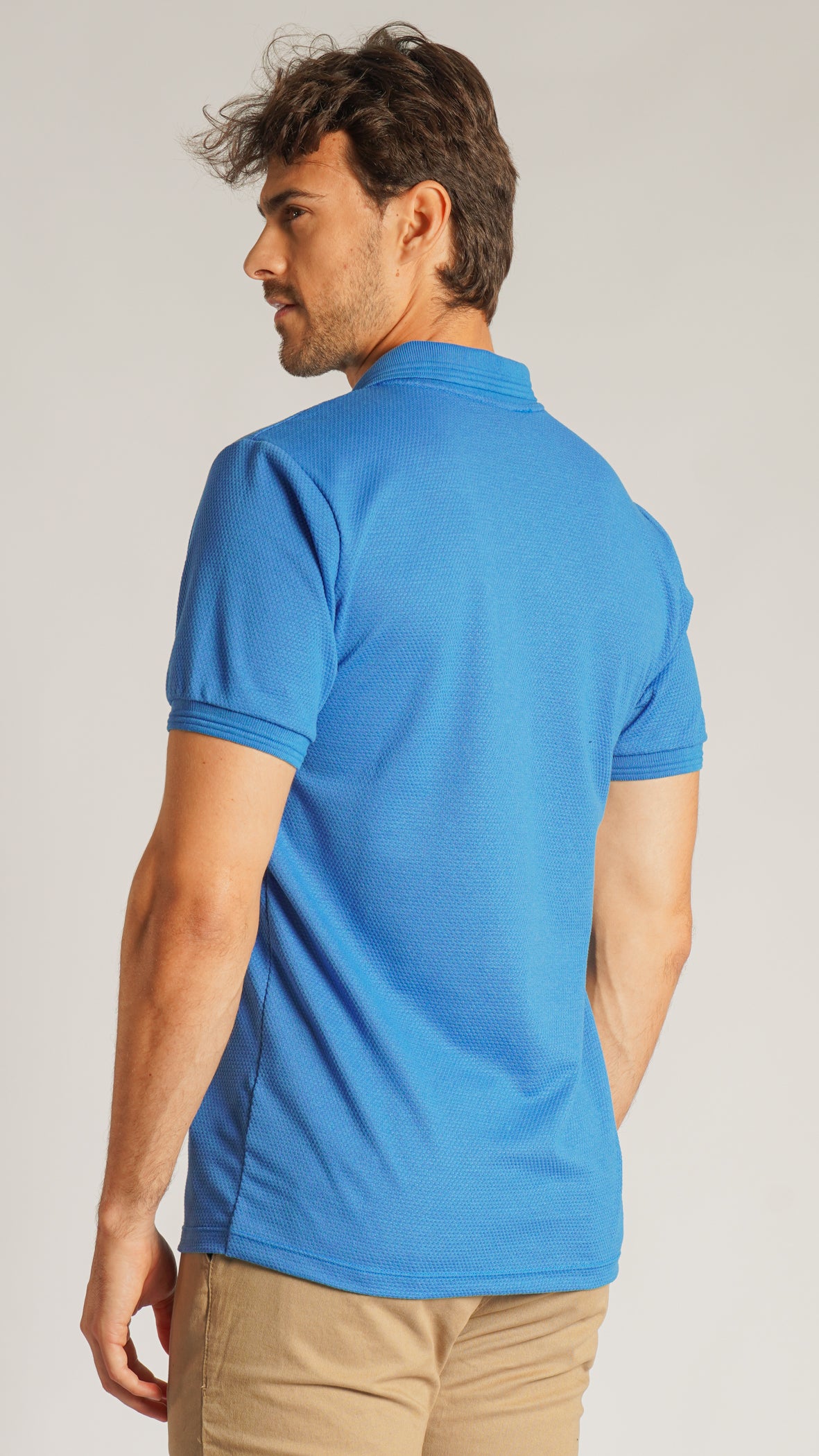 Camisa Polo Colmeia - Azul