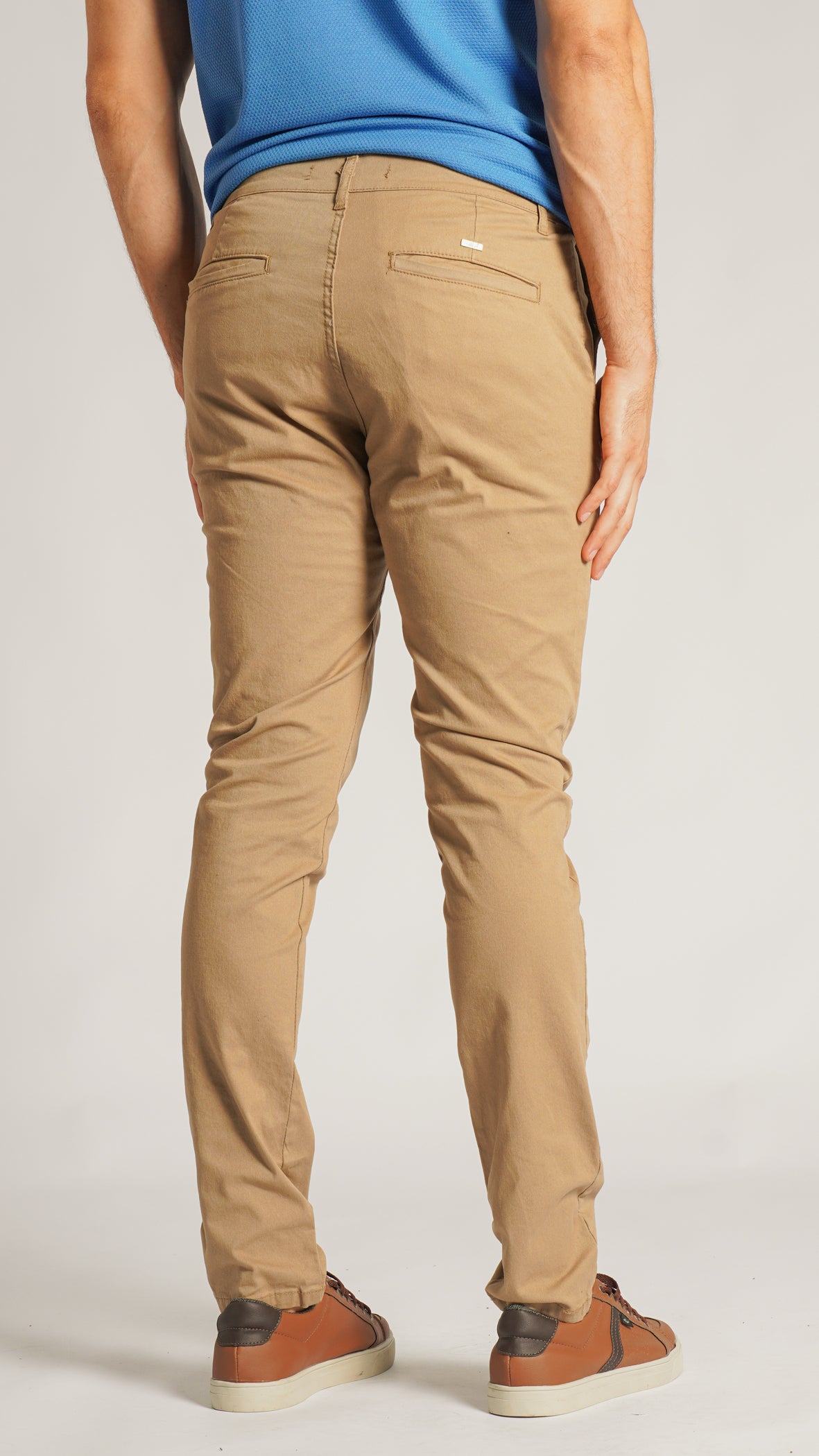 Calça Sarja Bolso Faca - Bege