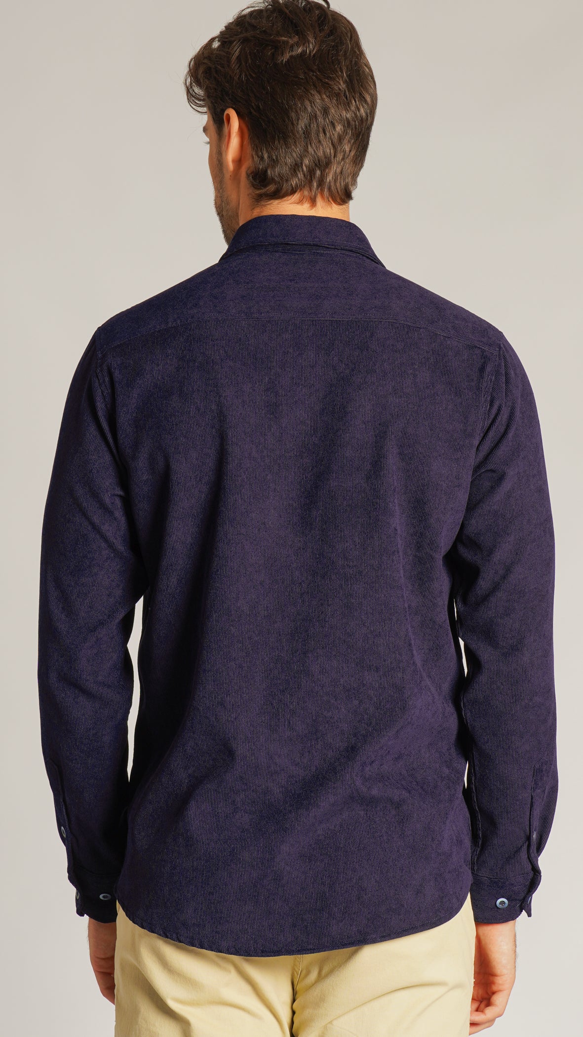 Camisa Cotelê Manga Longa - Azul Marinho
