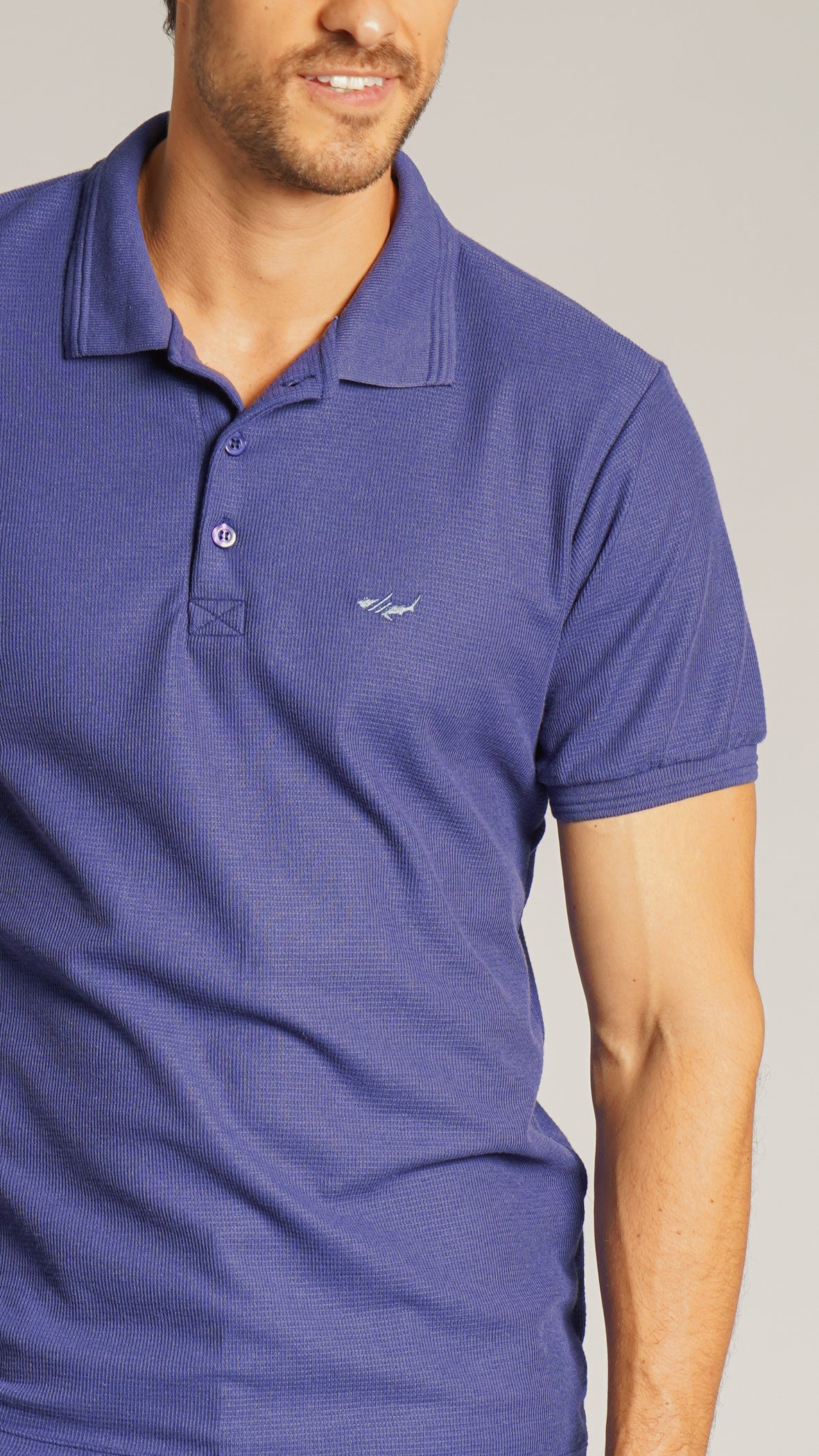 Camisa Polo Tricô Diamond - Azul Marinho