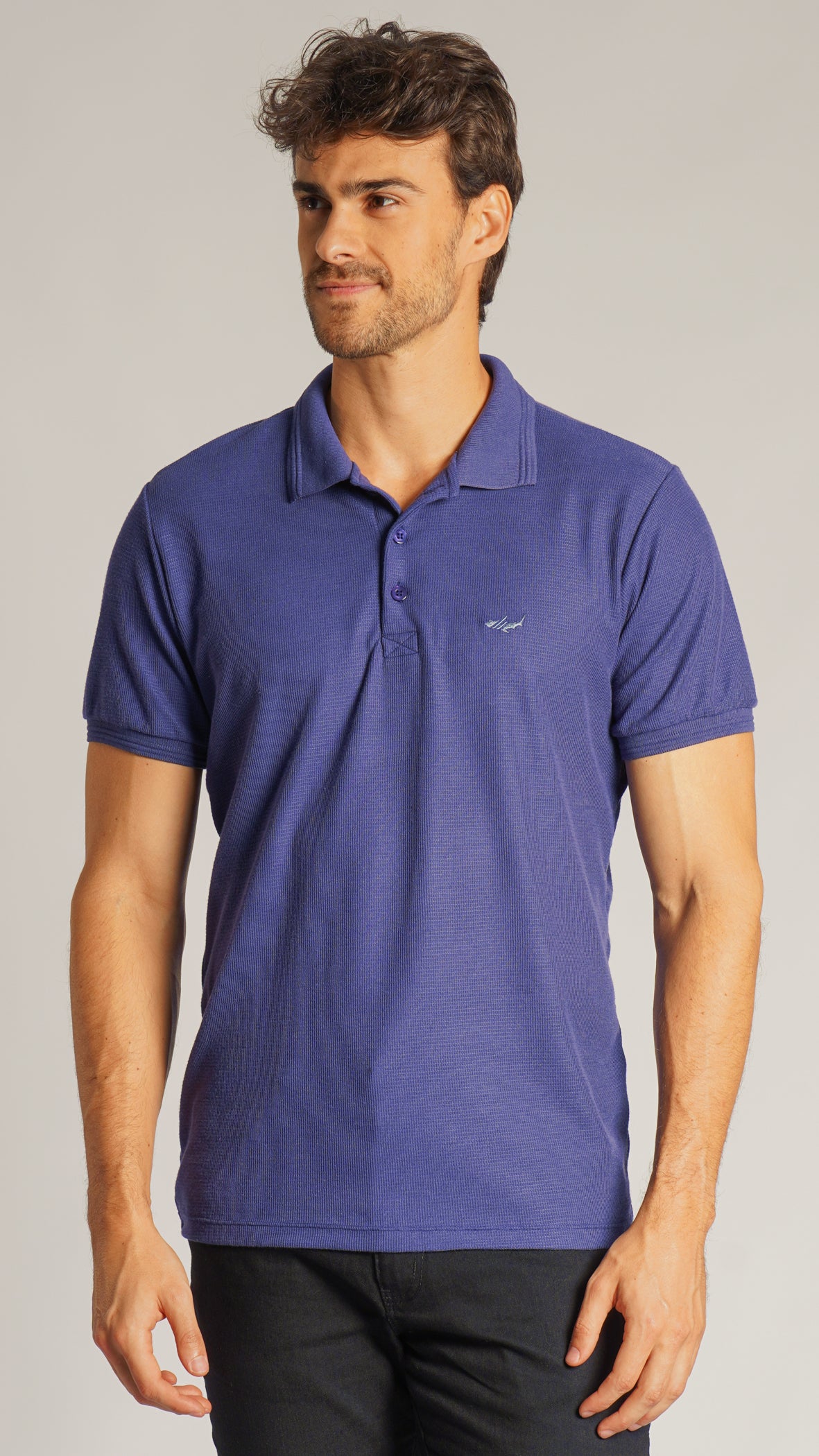 Camisa Polo Tricô Diamond - Azul Marinho
