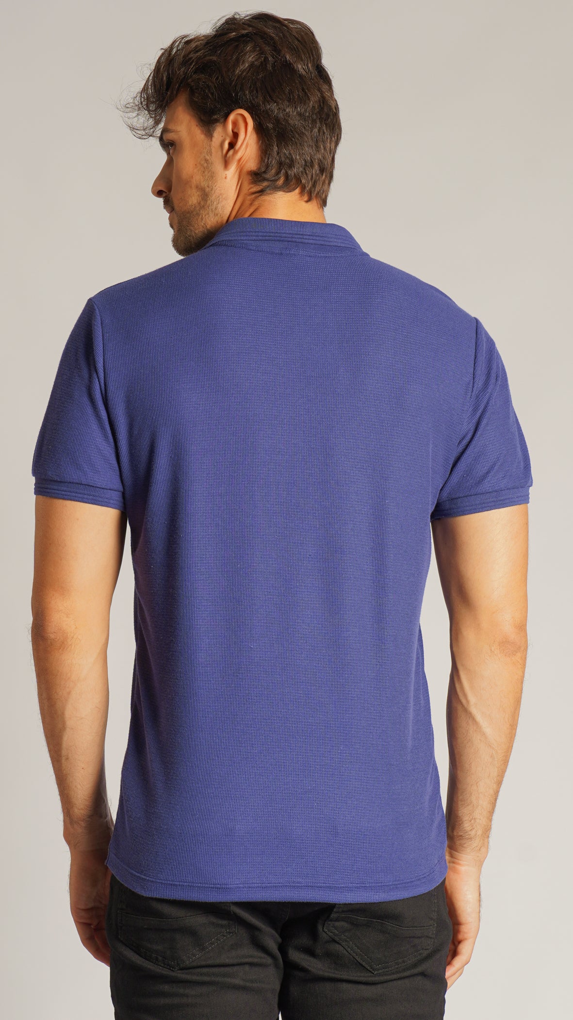Camisa Polo Tricô Diamond - Azul Marinho