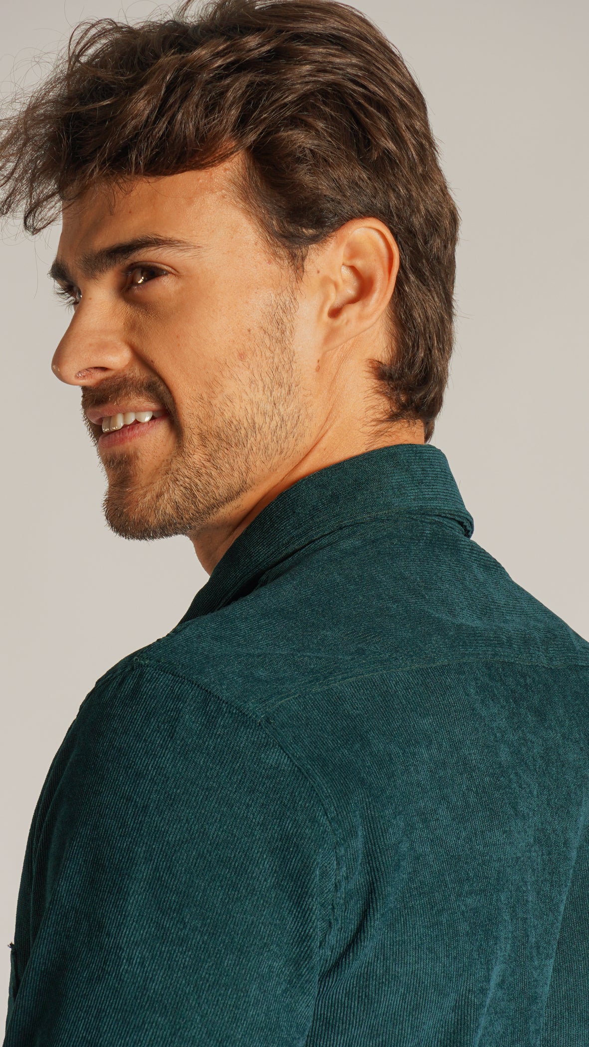 Camisa Cotelê Manga Longa - Verde