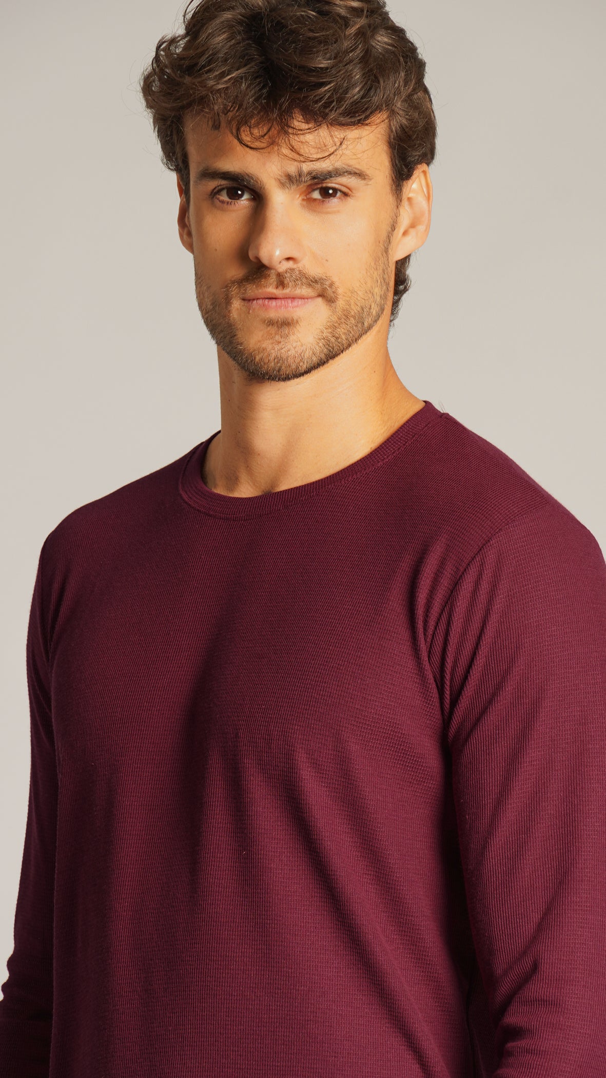 Camiseta Manga Longa Tricô Diamond - Bordô