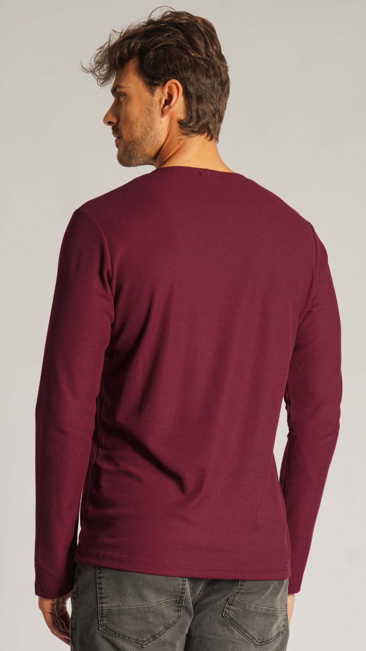Camiseta Manga Longa Tricô Diamond - Bordô