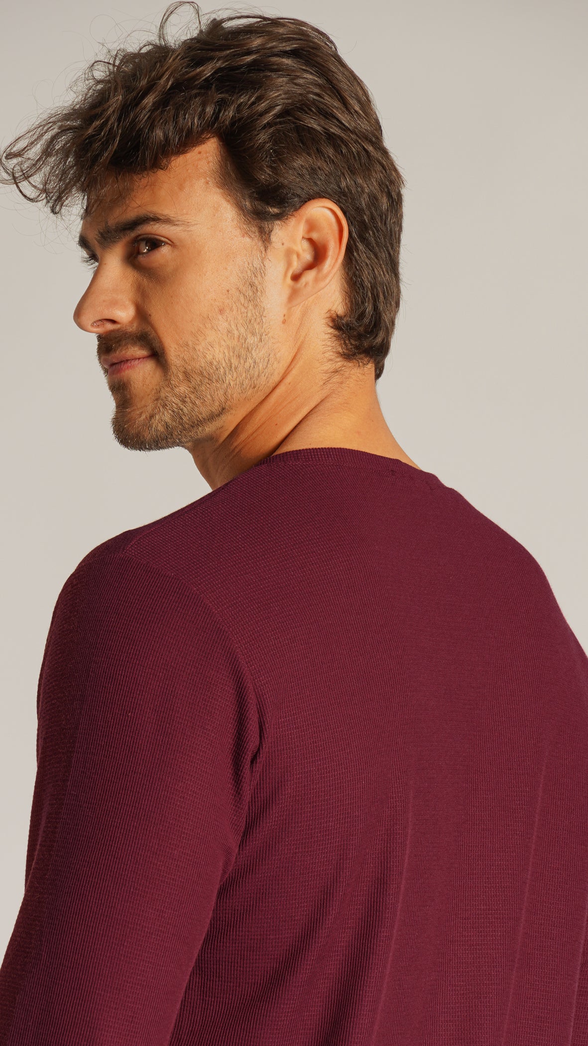 Camiseta Manga Longa Tricô Diamond - Bordô