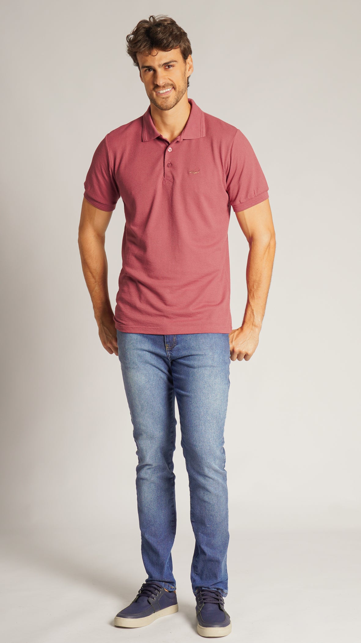 Camisa Polo Colmeia - Rosê