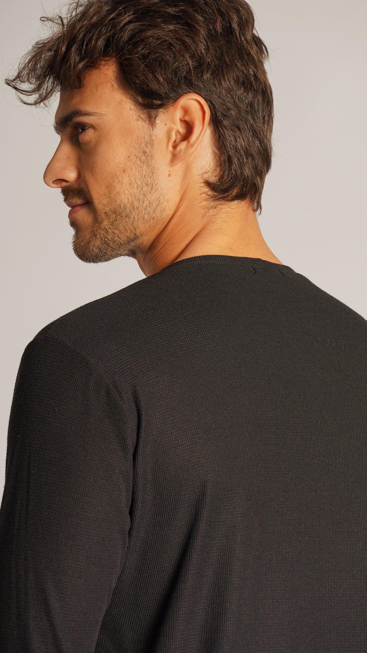 Camiseta Manga Longa Tricô Diamond - Preta