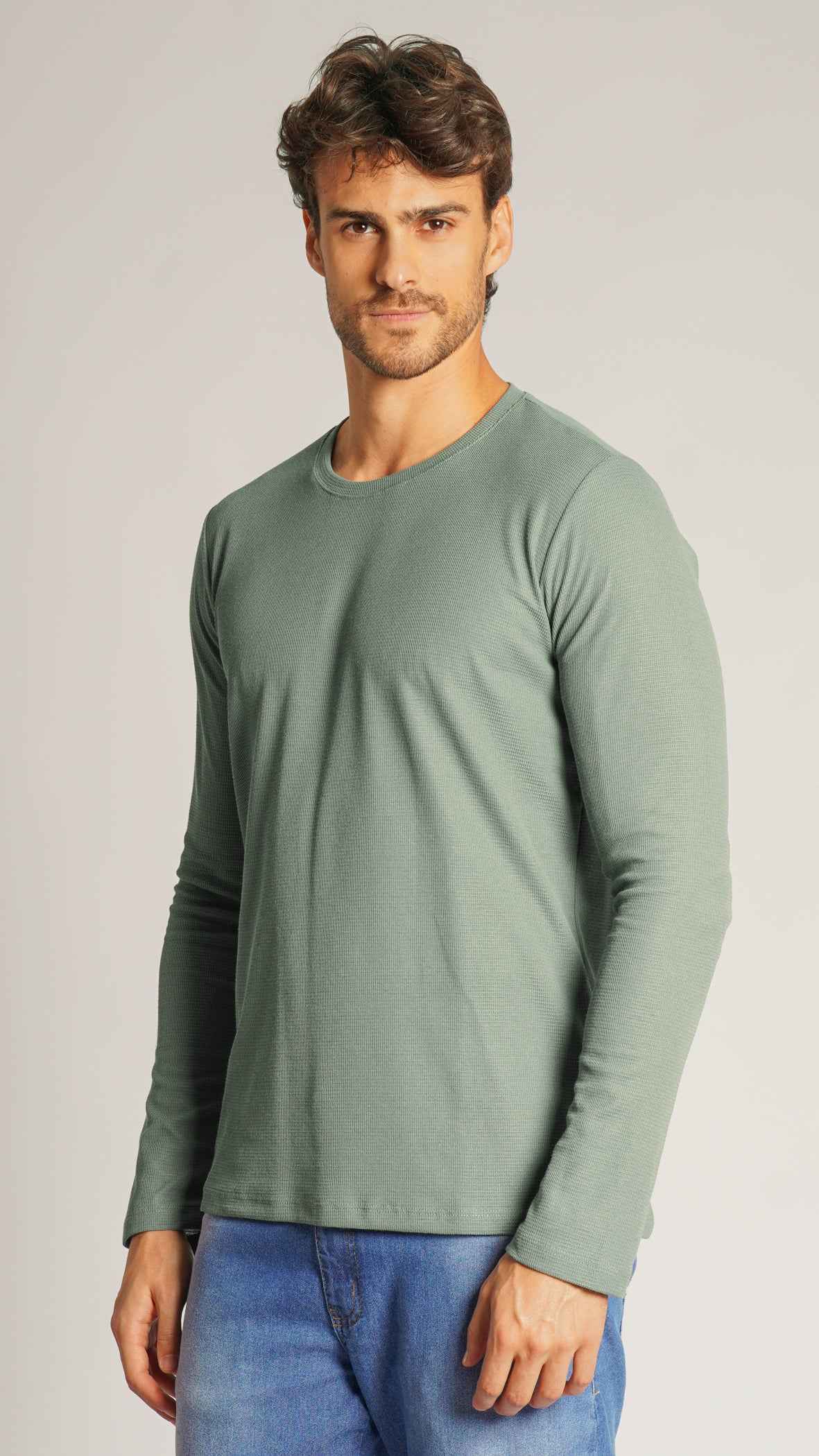 Camiseta Manga Longa Tricô Diamond - Verde