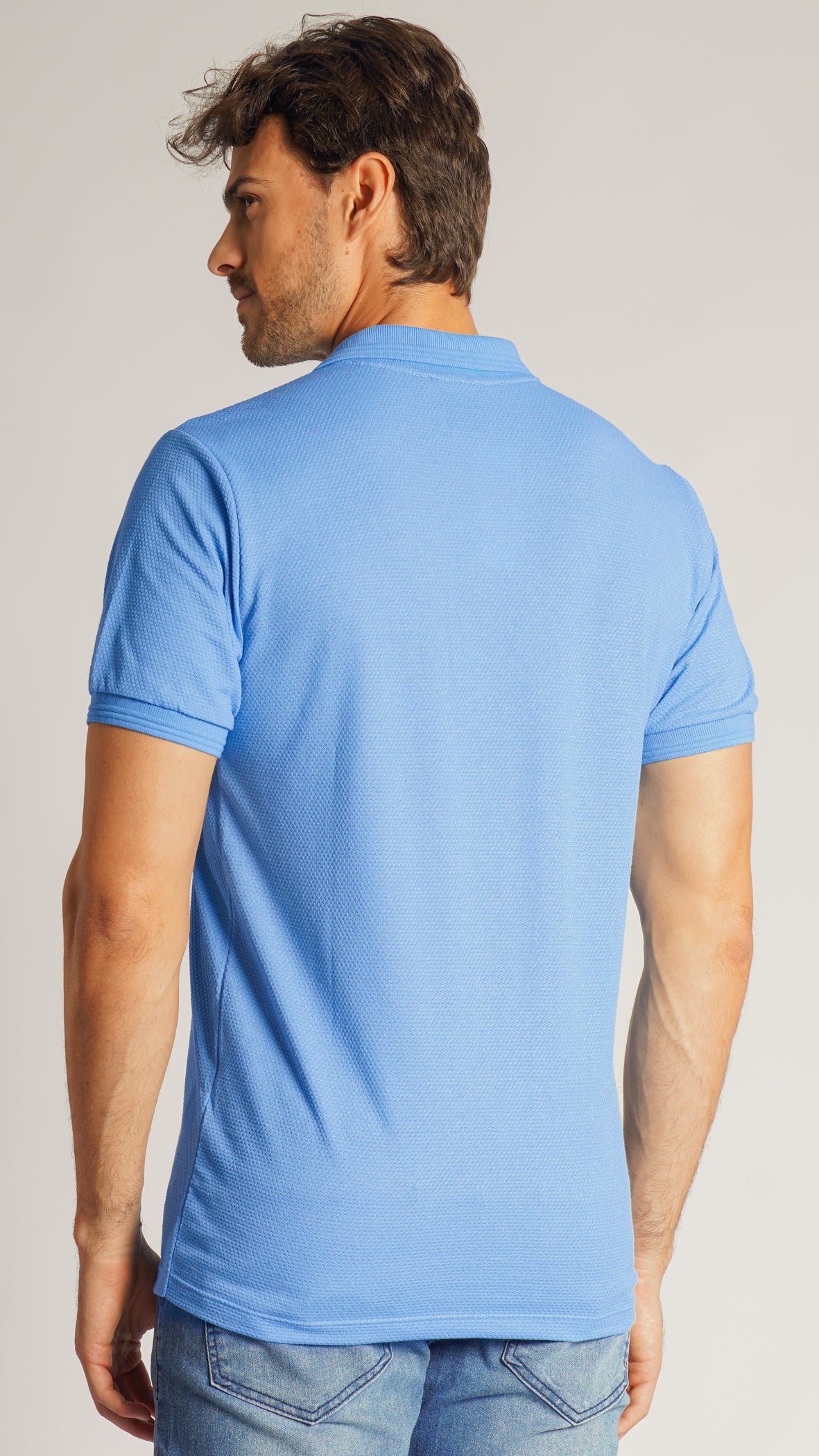 Camisa Polo Colmeia - Azul