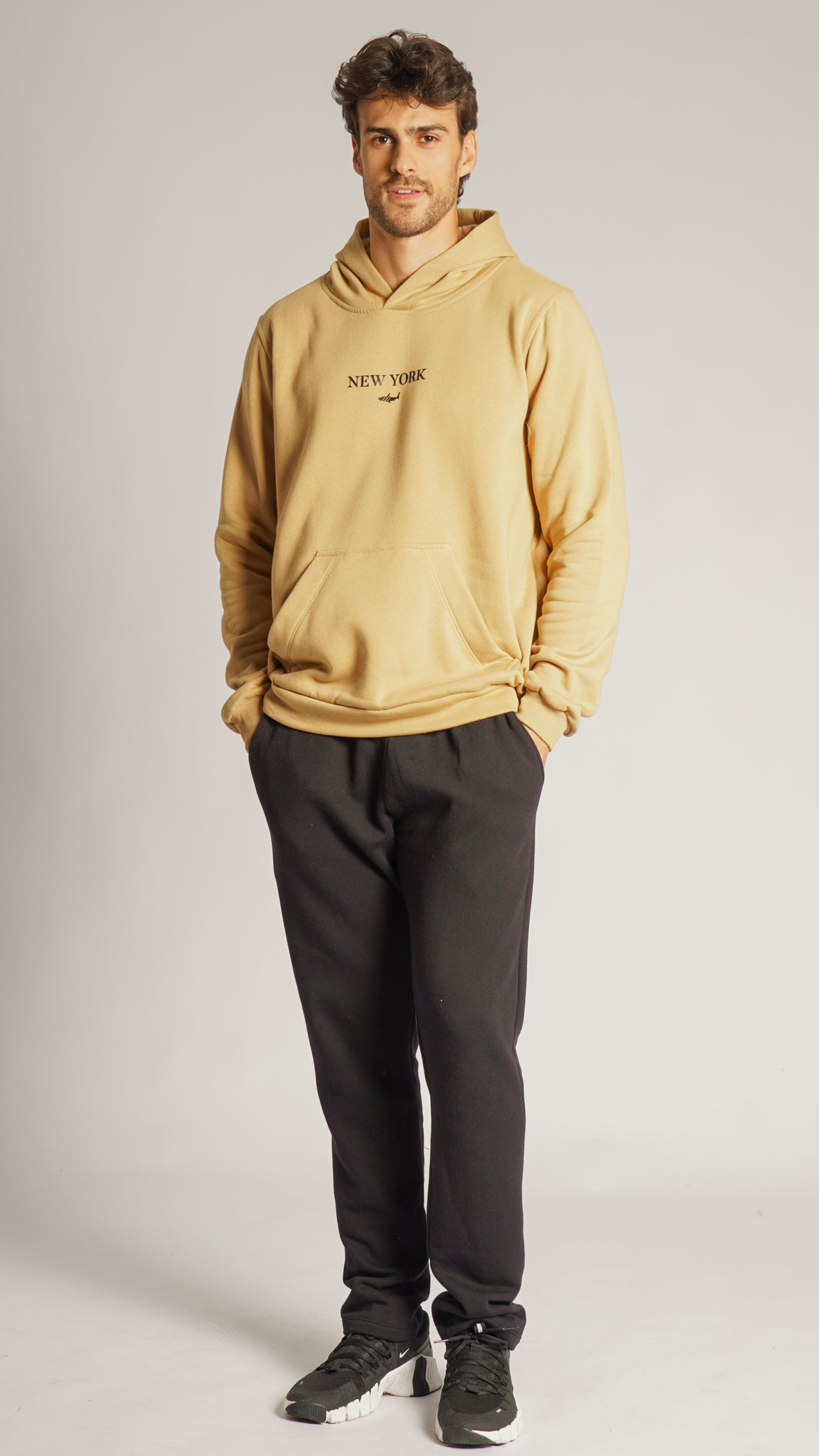 Moletom Canguru Premium New York - Ocre