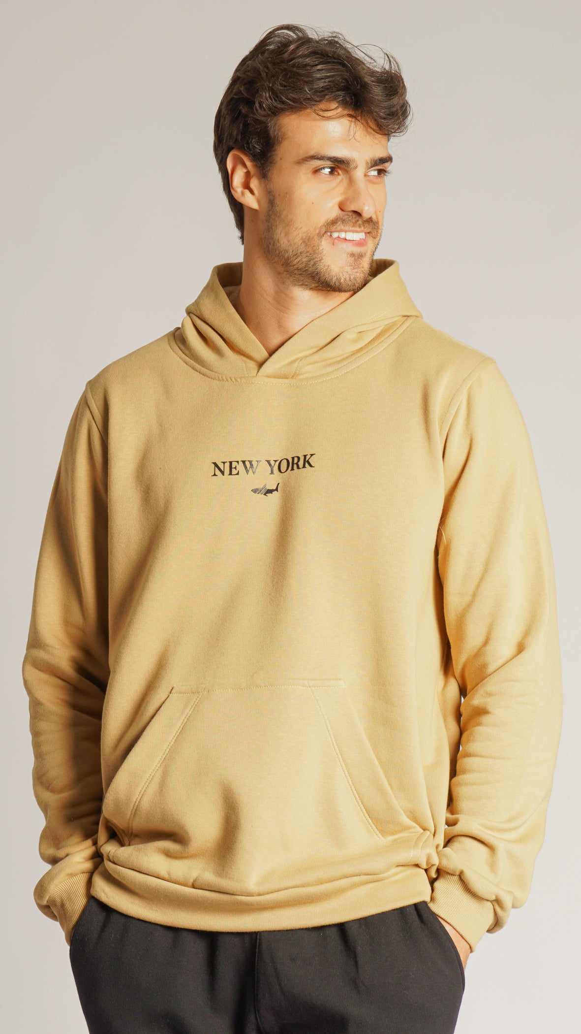 Moletom Canguru Premium New York - Ocre