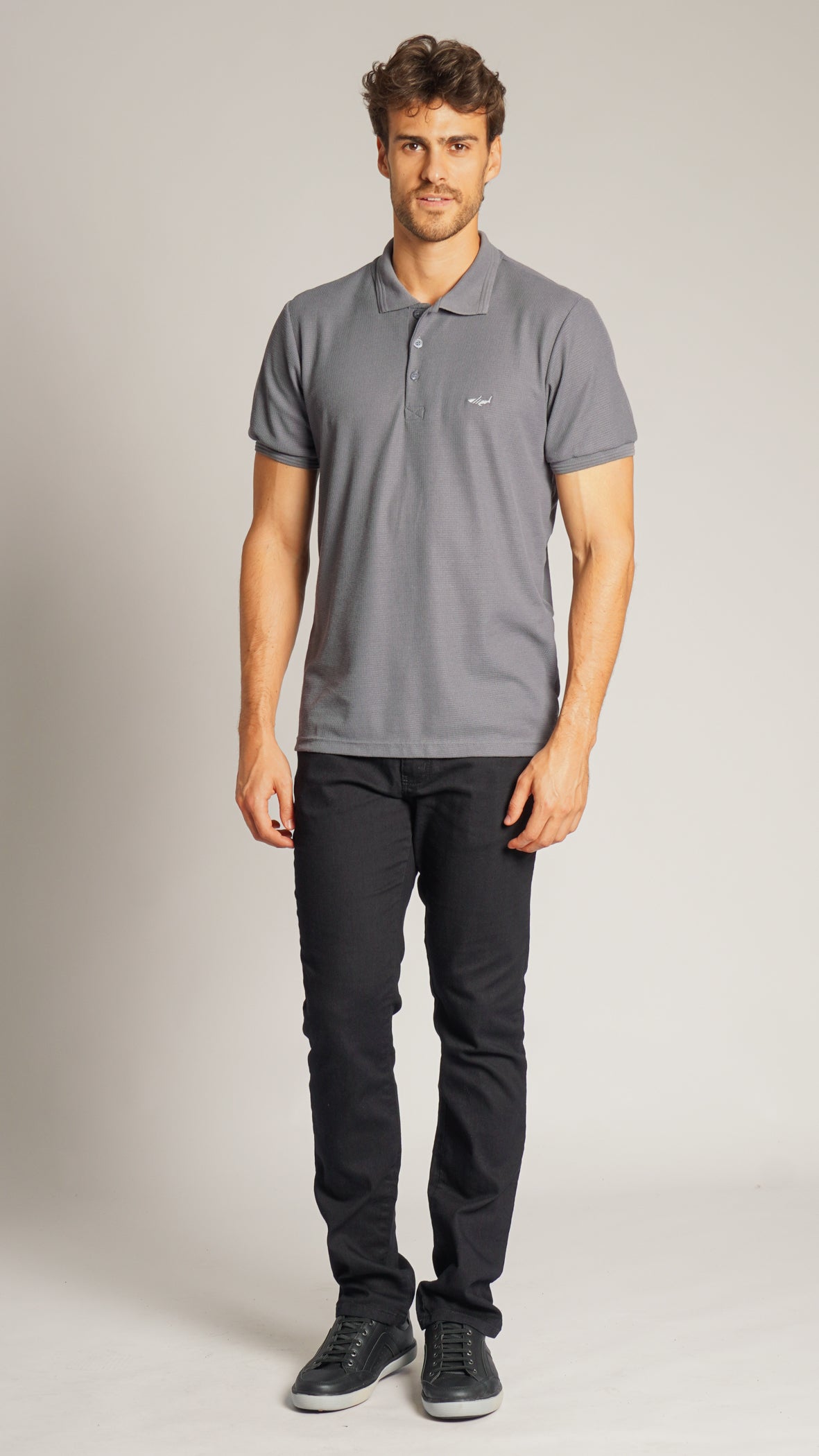 Camisa Polo Tricô Diamond - Grafite