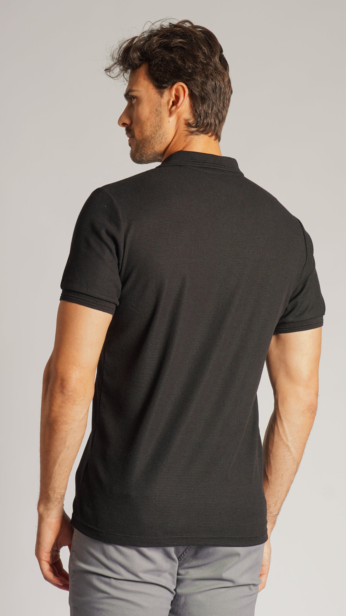 Camisa Polo Tricô Diamond - Preta