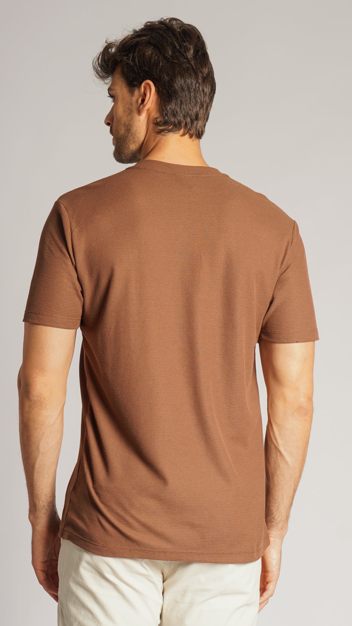 Camiseta Tricô Gola Portuguesa - Marrom