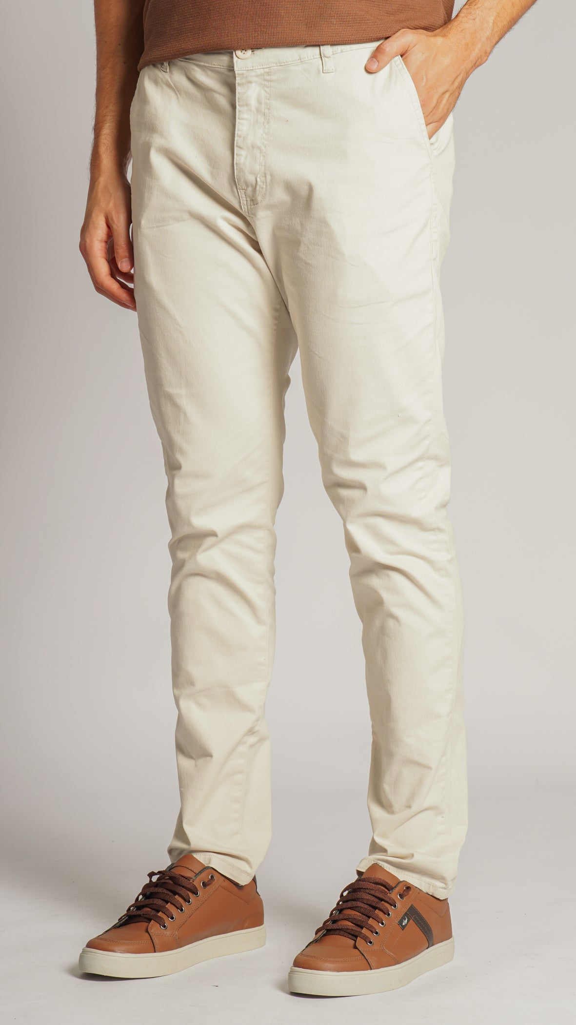 Calça Sarja Bolso Faca - Areia