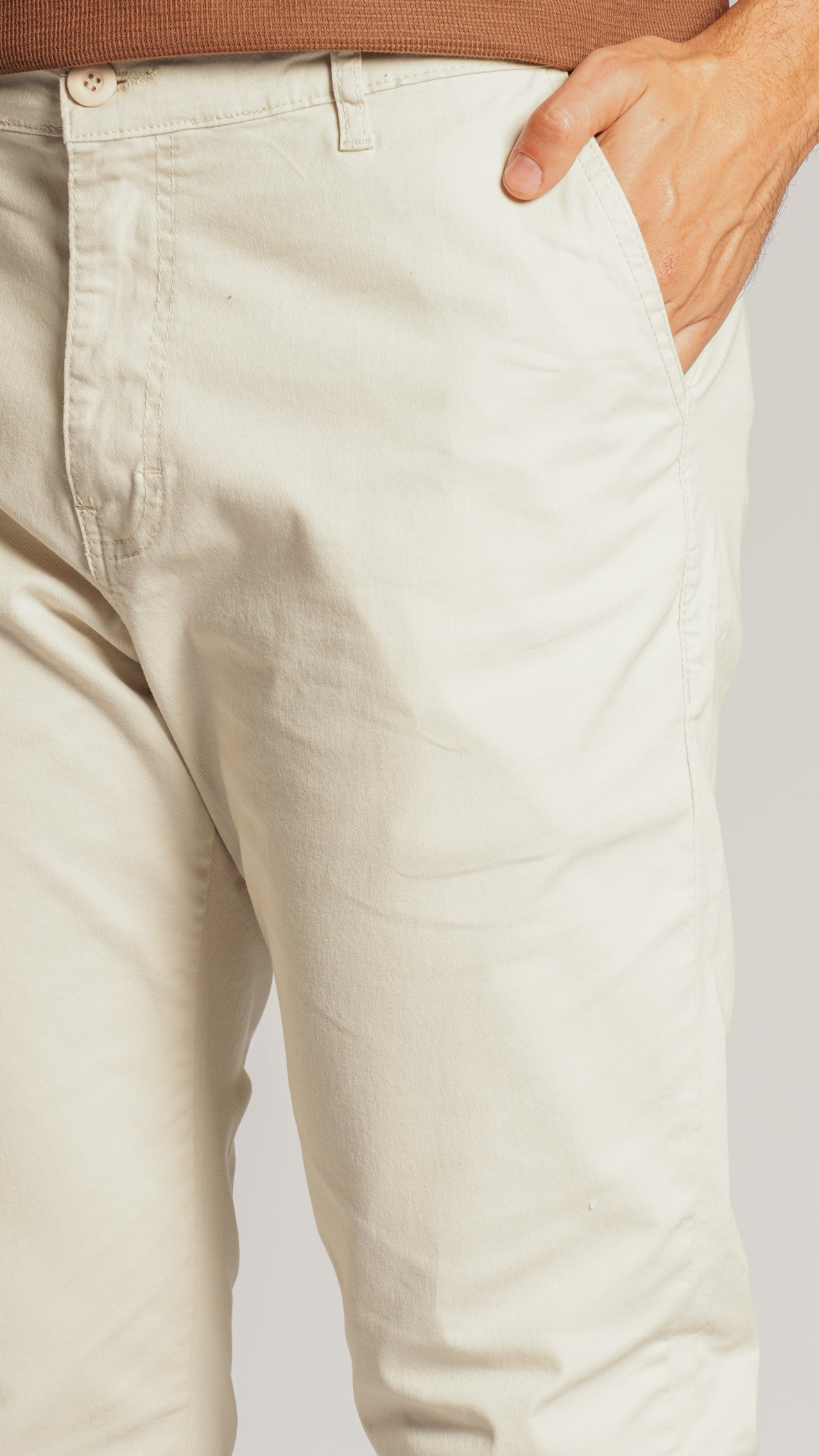 Calça Sarja Bolso Faca - Areia