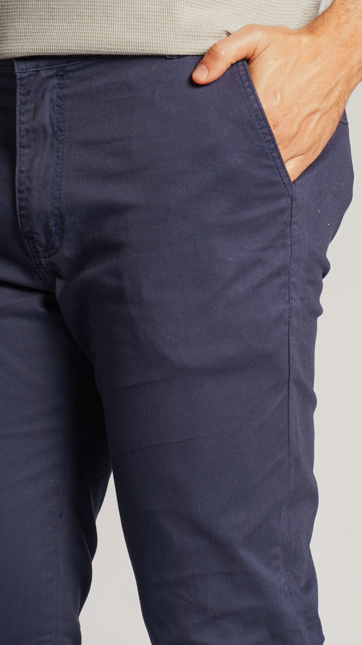 Calça Sarja Bolso Faca - Azul Petróleo