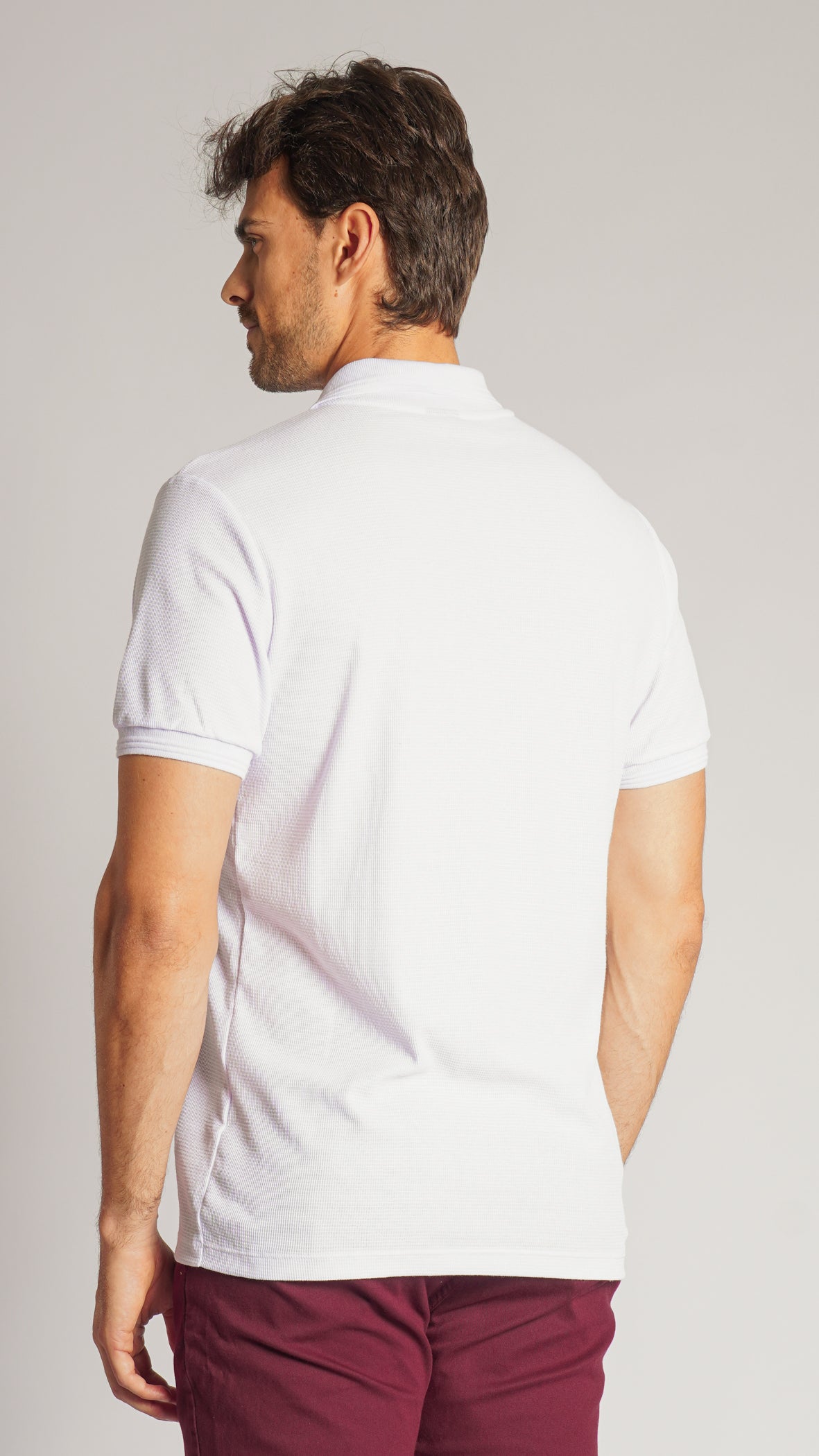 Camisa Polo Tricô Diamond - Branca