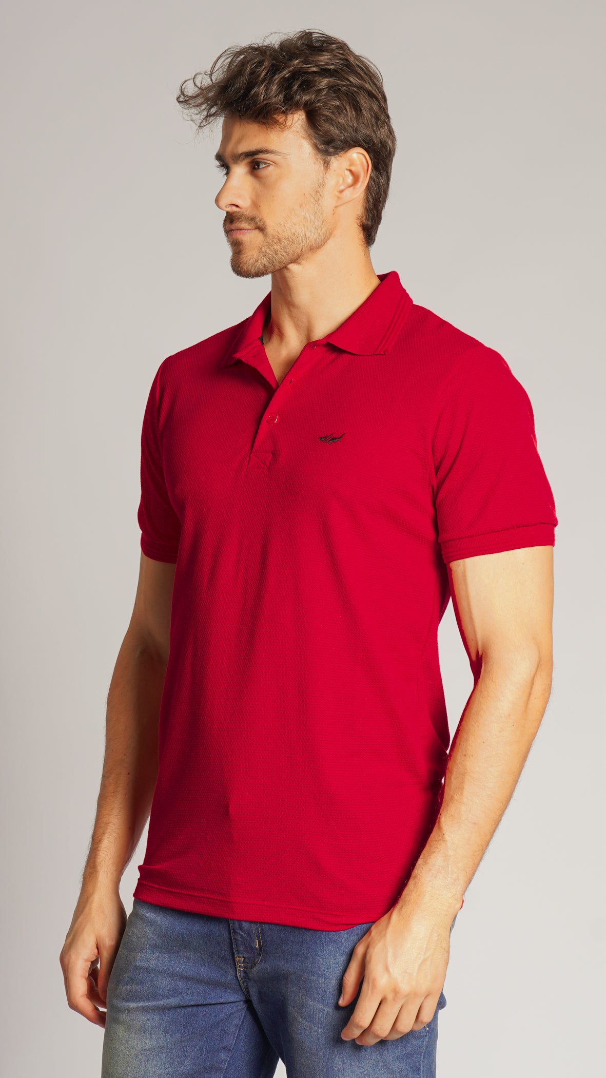 Camisa Polo Colmeia - Vermelha