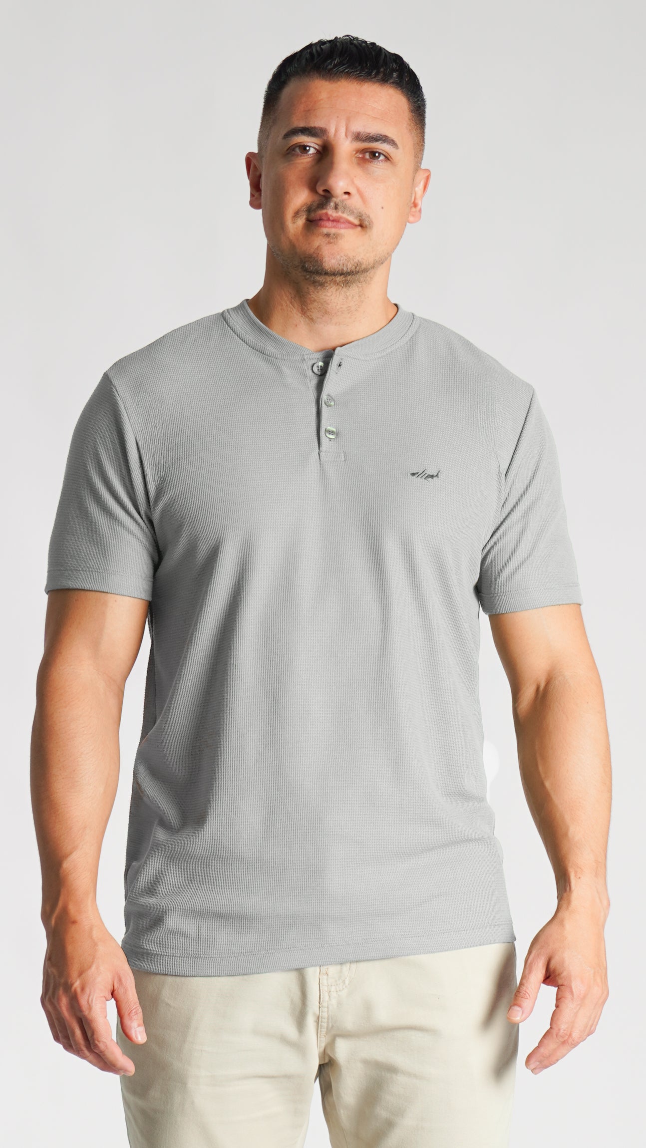 Camiseta Tricô Gola Portuguesa - Cinza