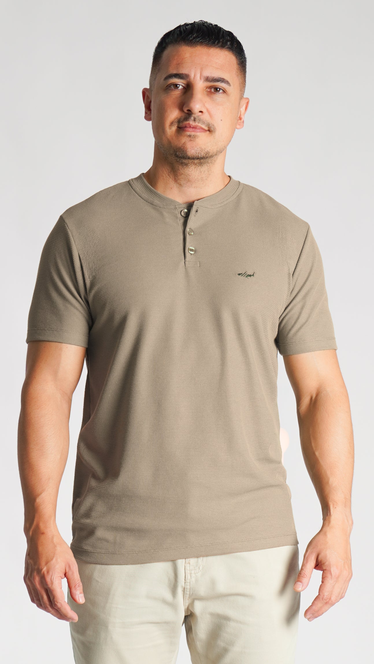 Camiseta Tricô Gola Portuguesa - Bege
