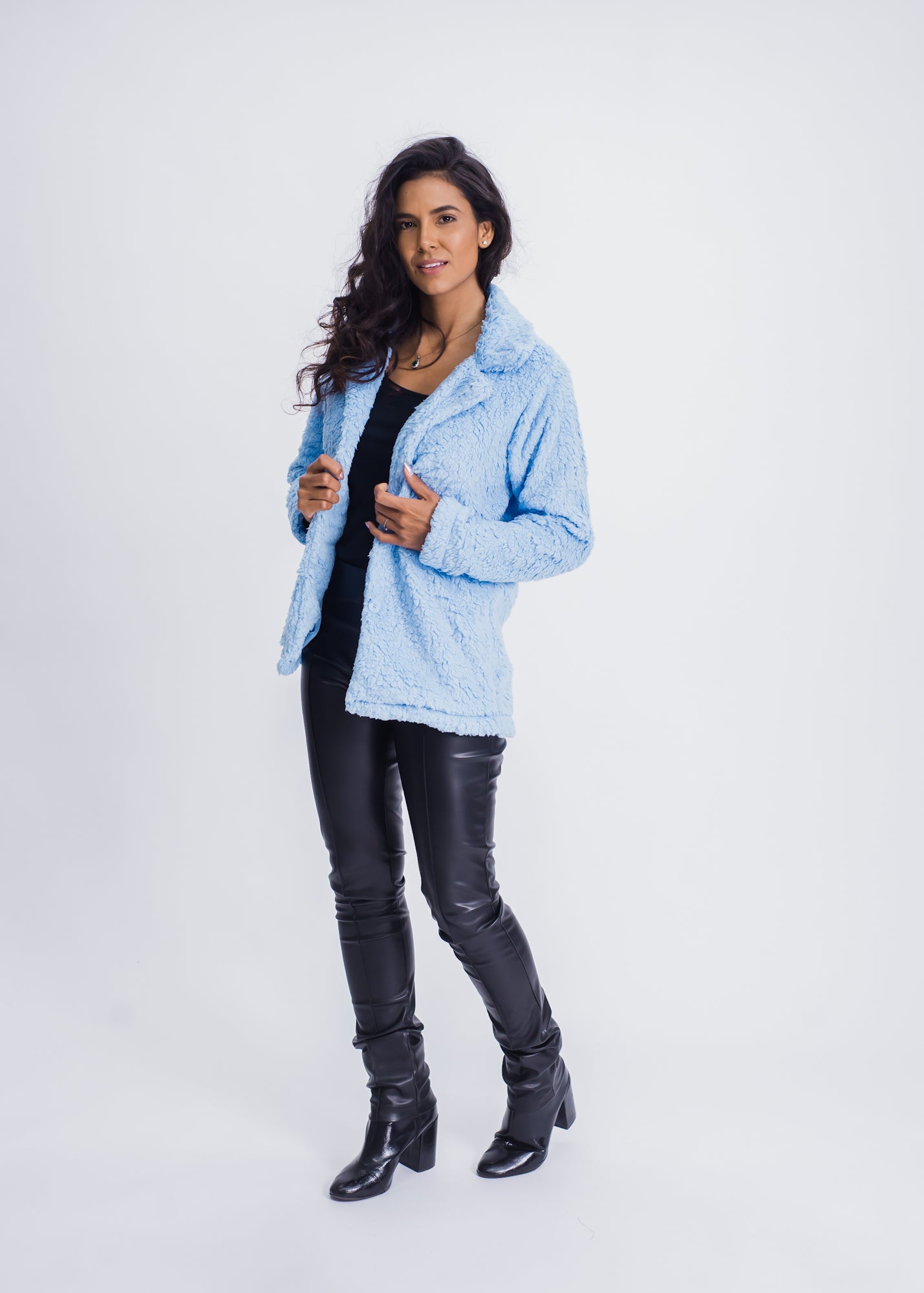 Casaco Sherpa Curto - Azul