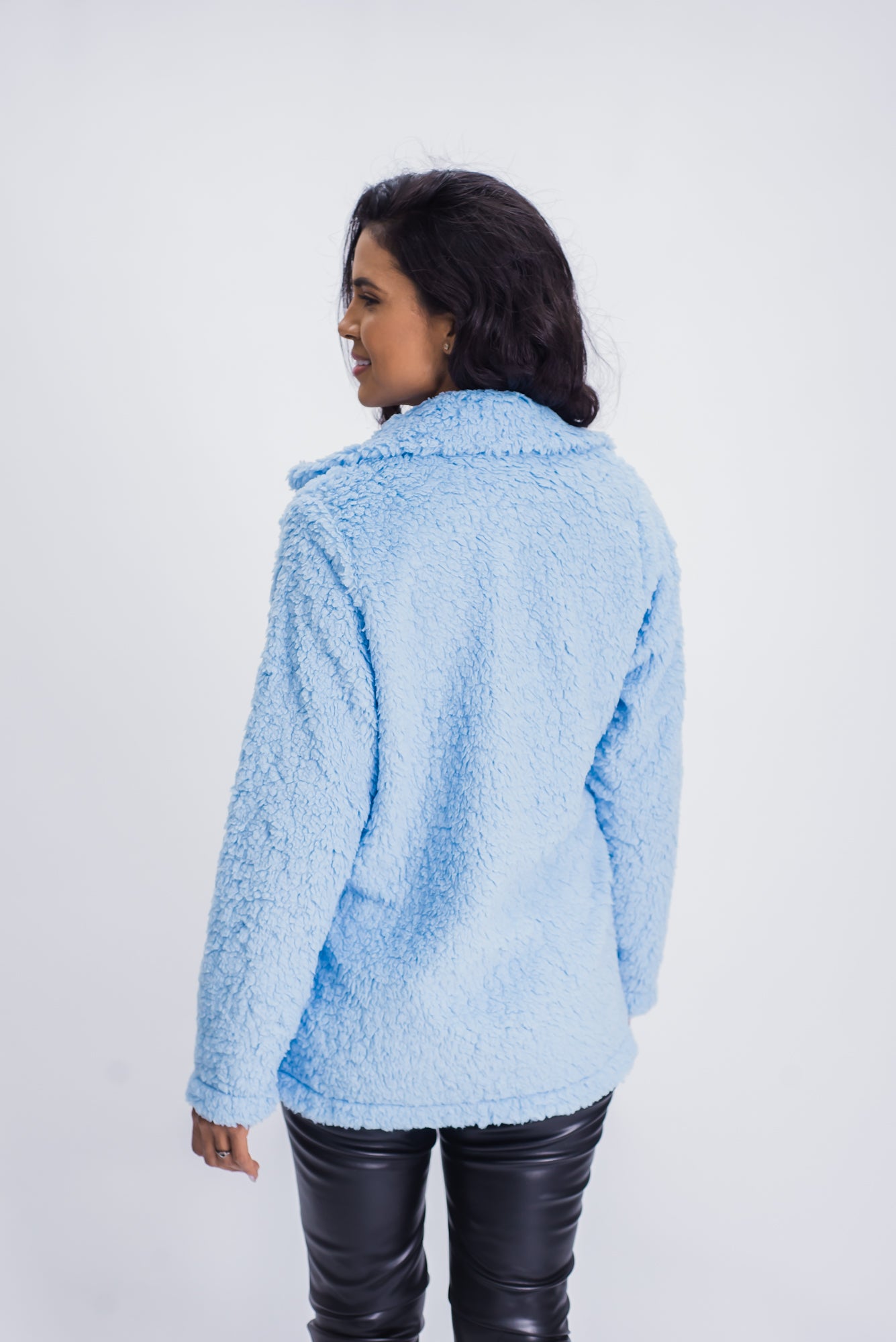 Casaco Sherpa Curto - Azul