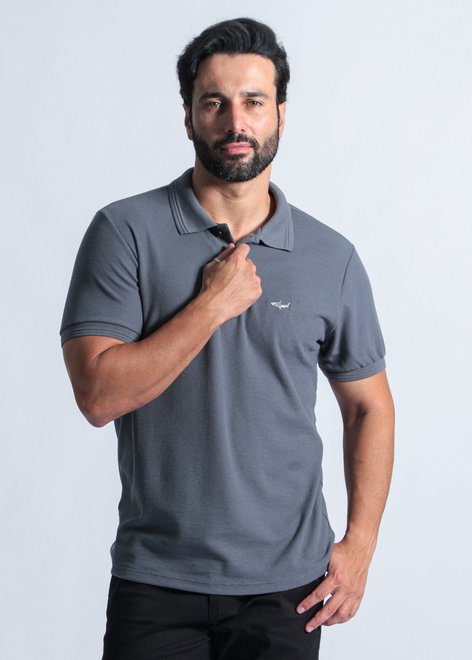 Camisa Polo Tricô Diamond - Grafite