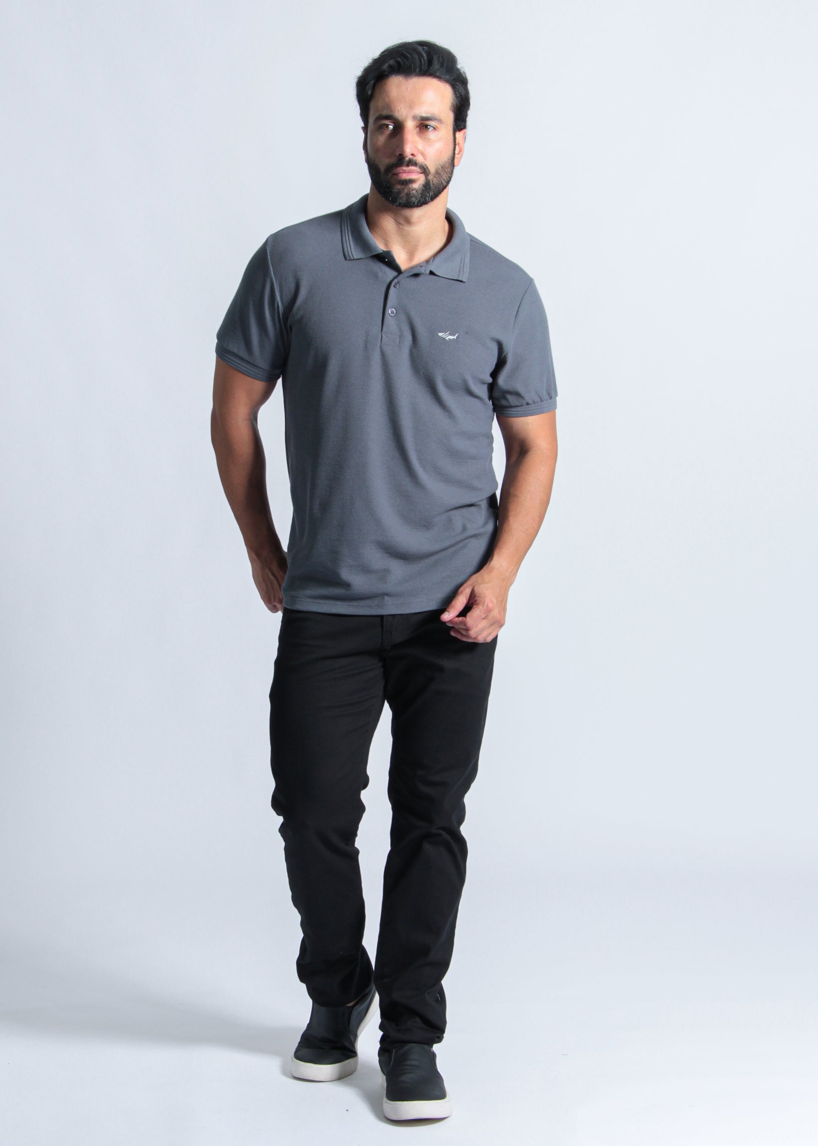 Camisa Polo Tricô Diamond - Grafite