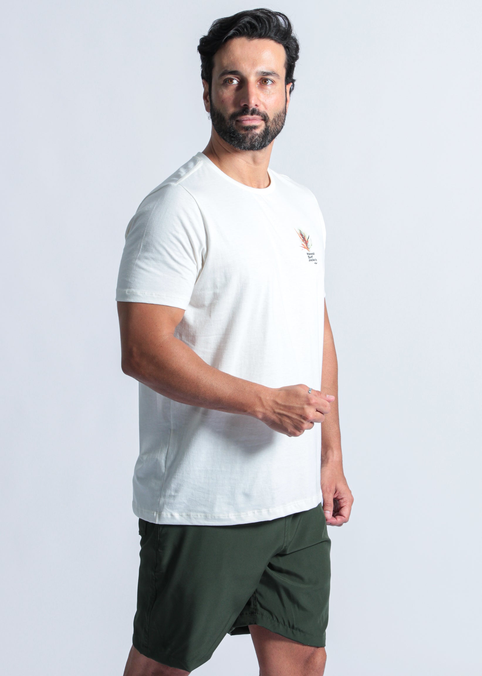 Camiseta Estampada Hawaii Surf - Off White