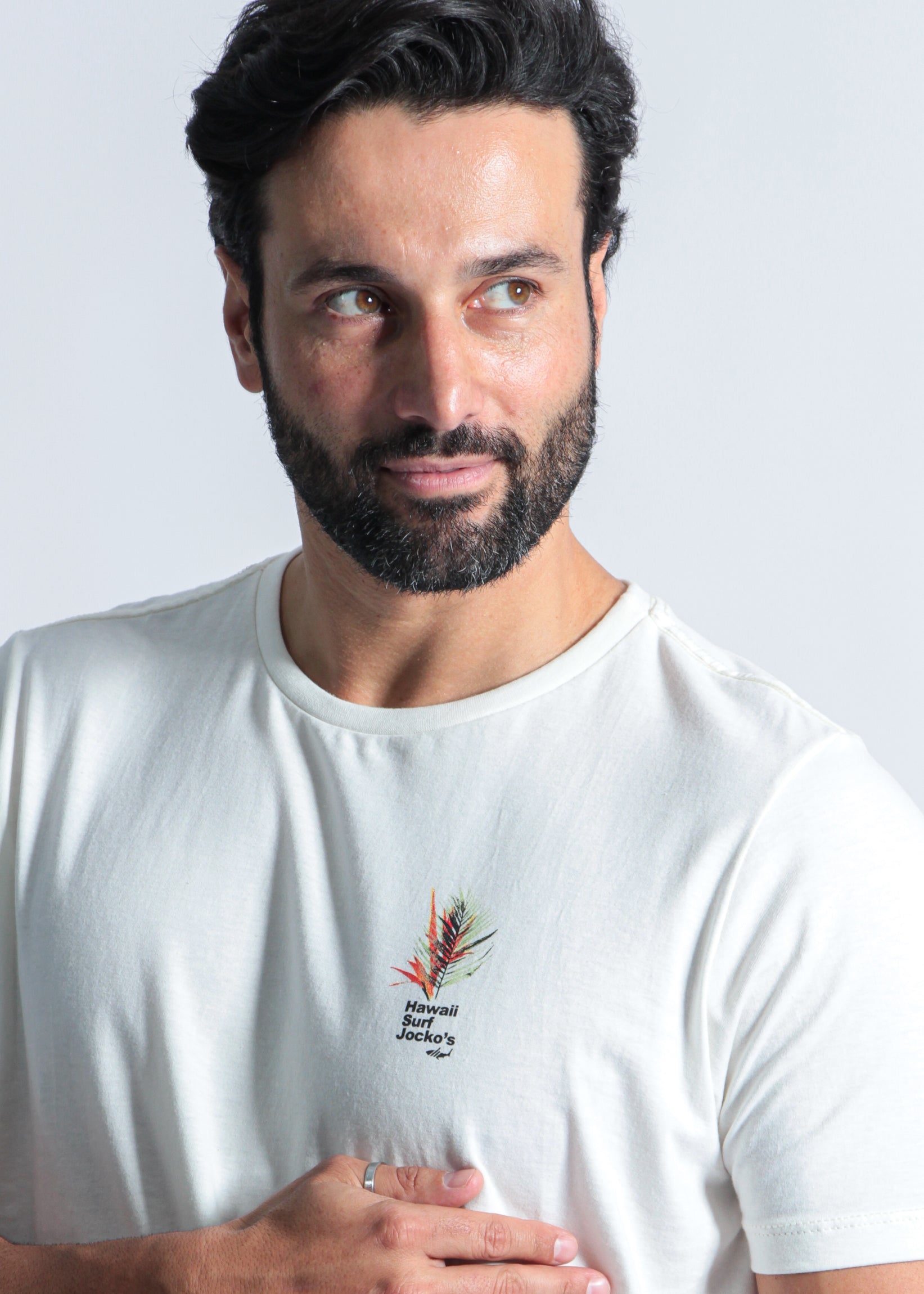 Camiseta Estampada Hawaii Surf - Off White