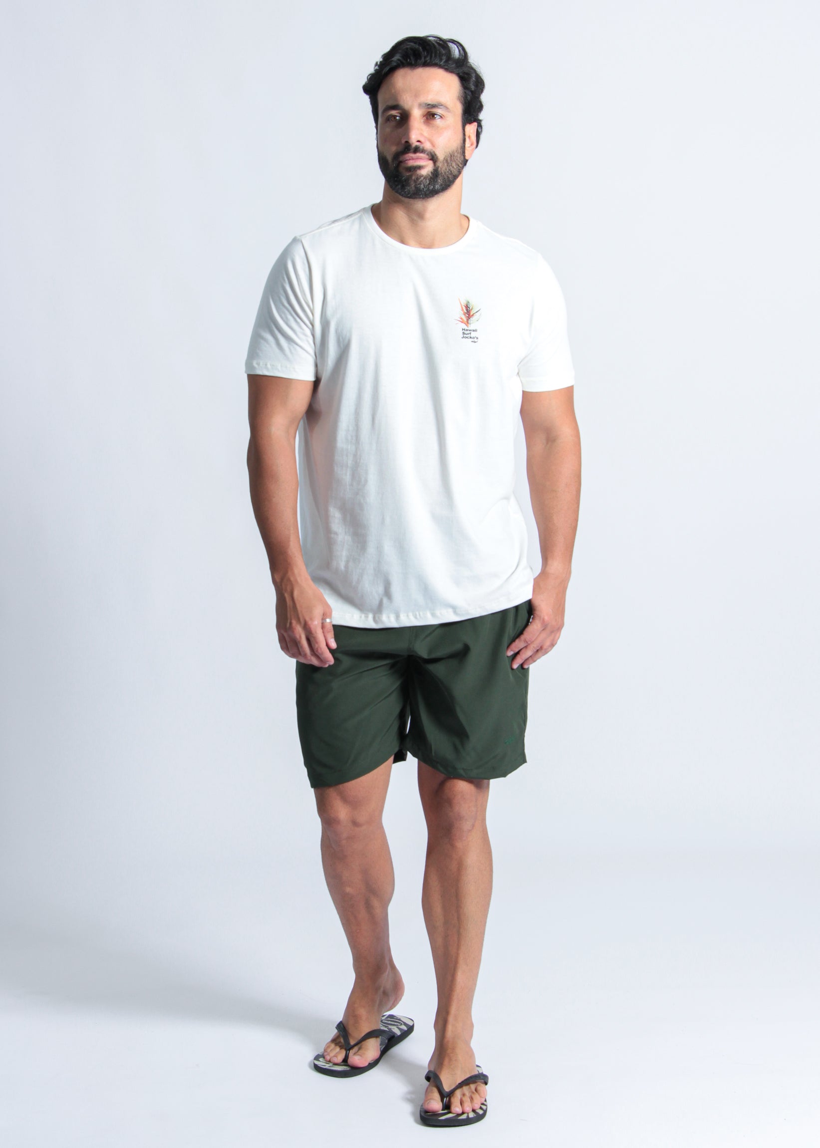 Camiseta Estampada Hawaii Surf - Off White