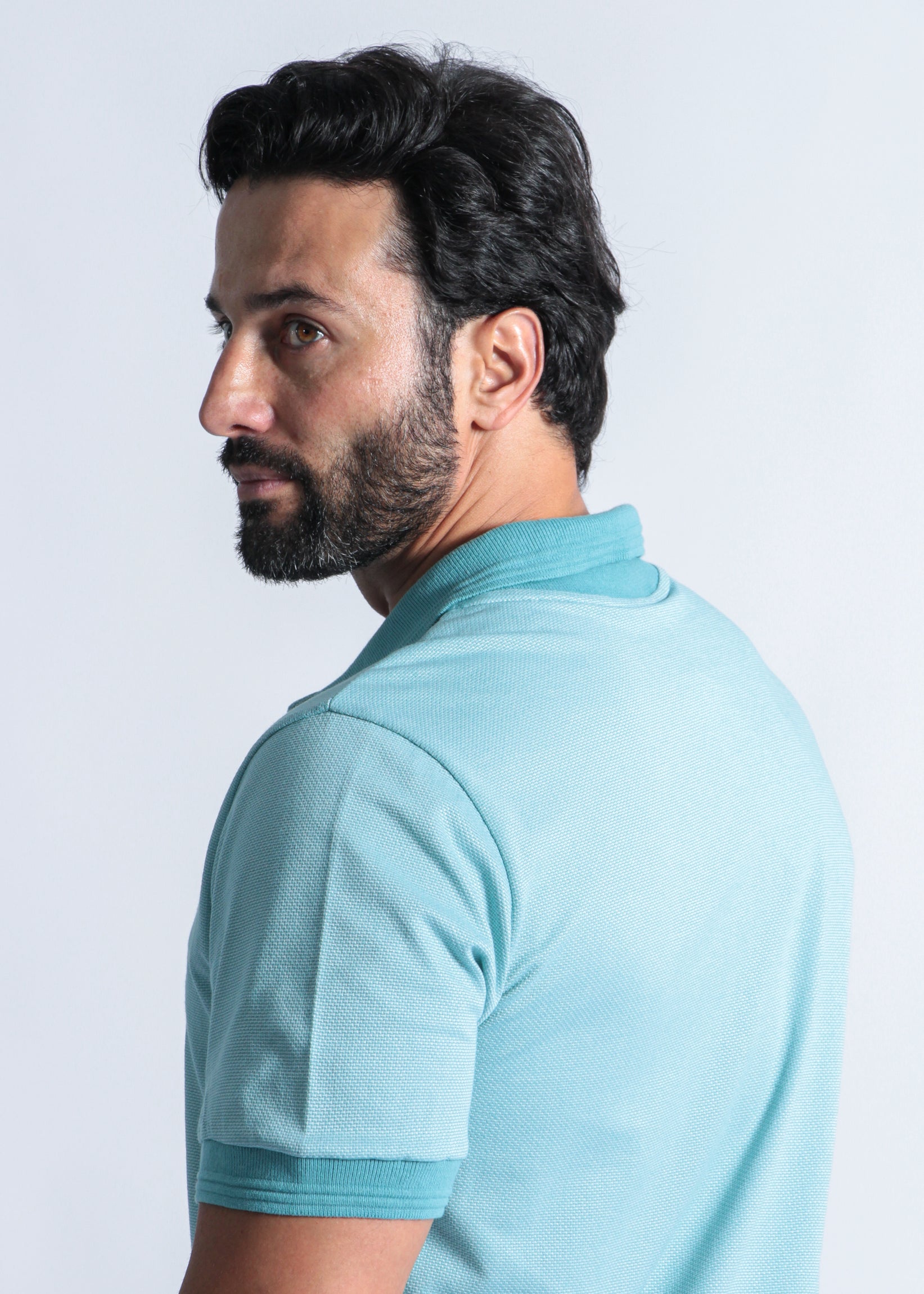 Camisa Polo Pontilhada - Azul