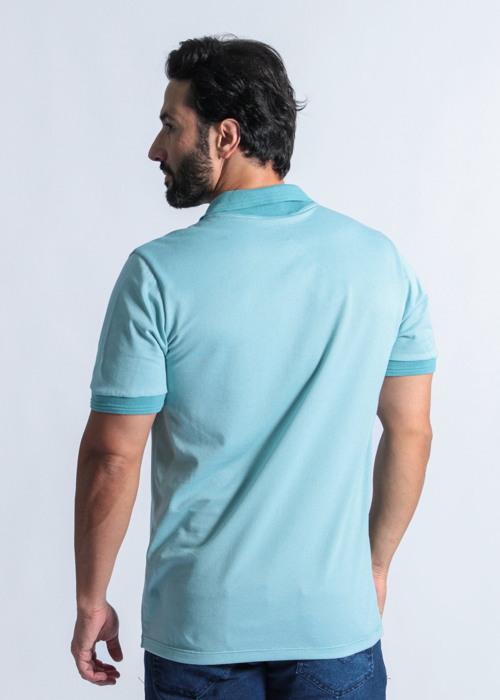 Camisa Polo Pontilhada - Azul