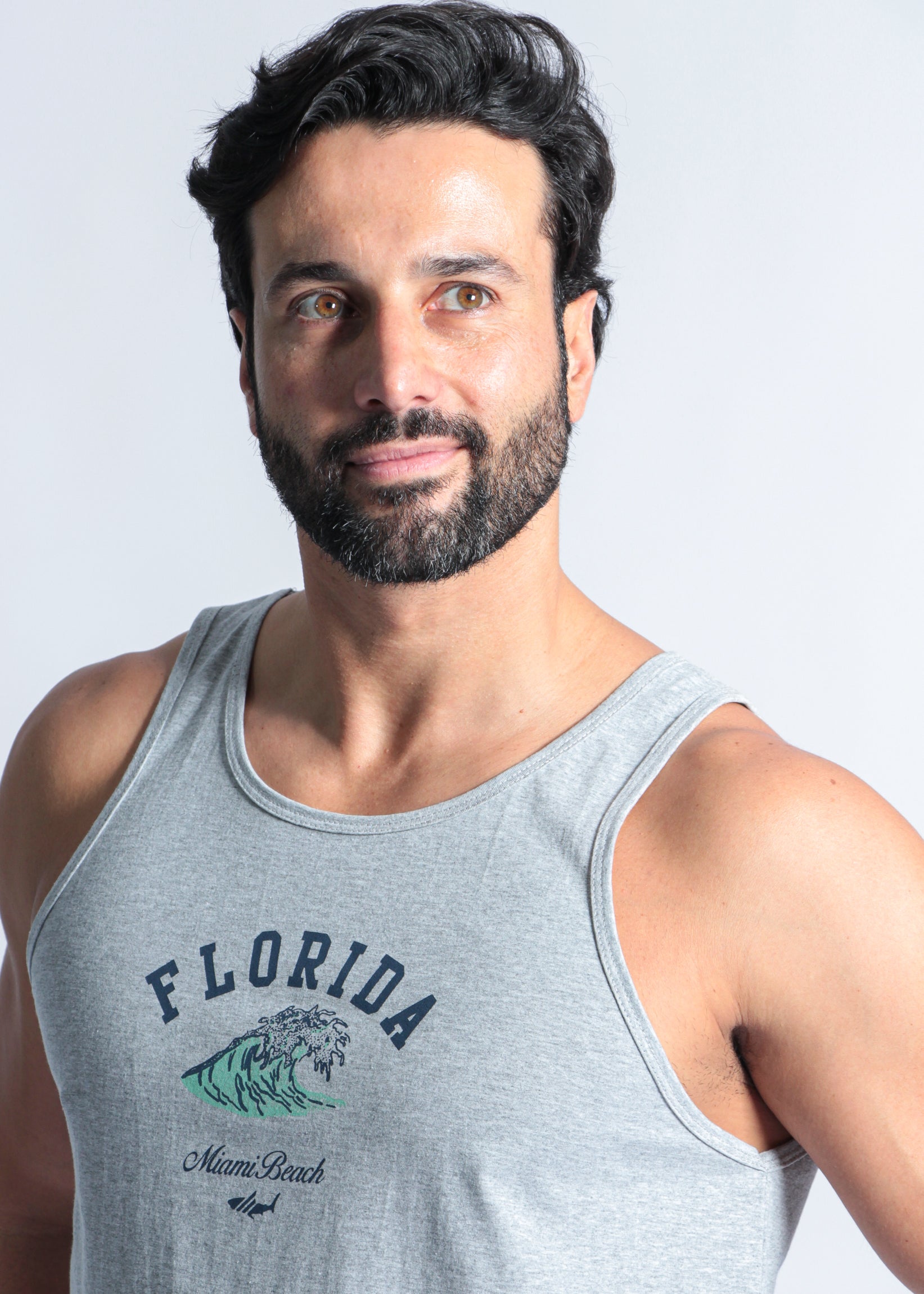 Regata Estampada Florida - Cinza