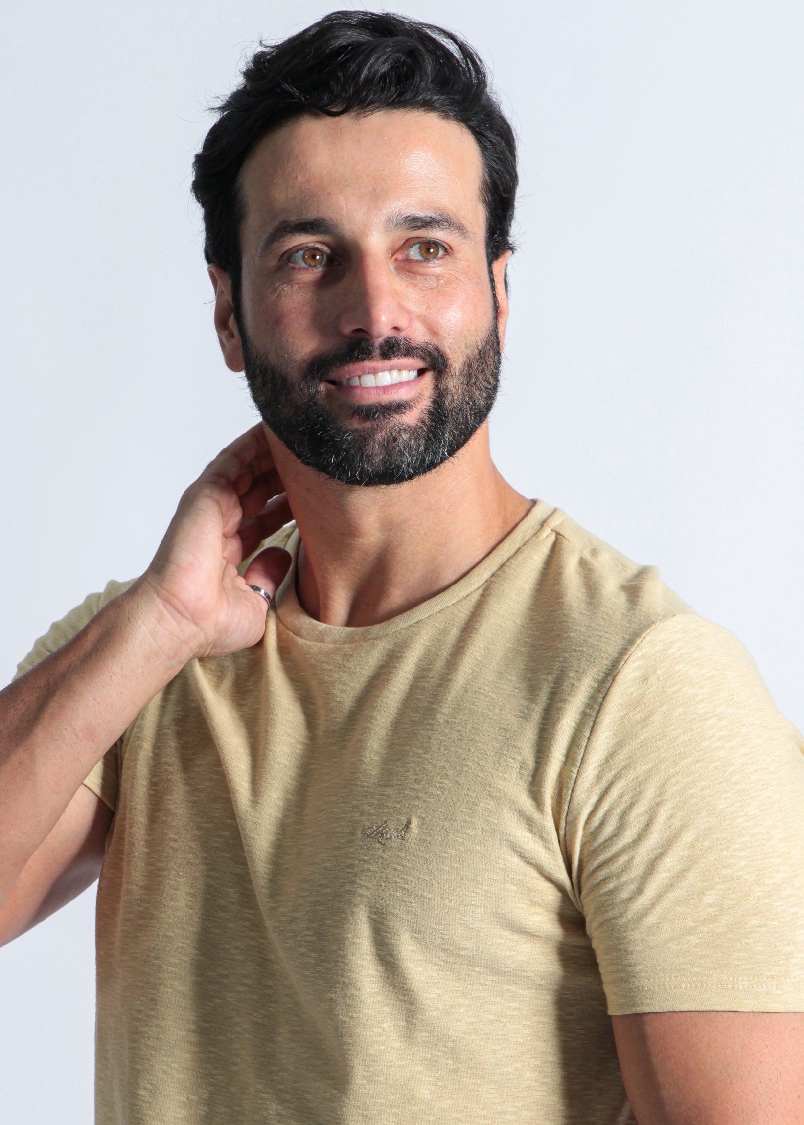 Camiseta Slim Flamê - Bege