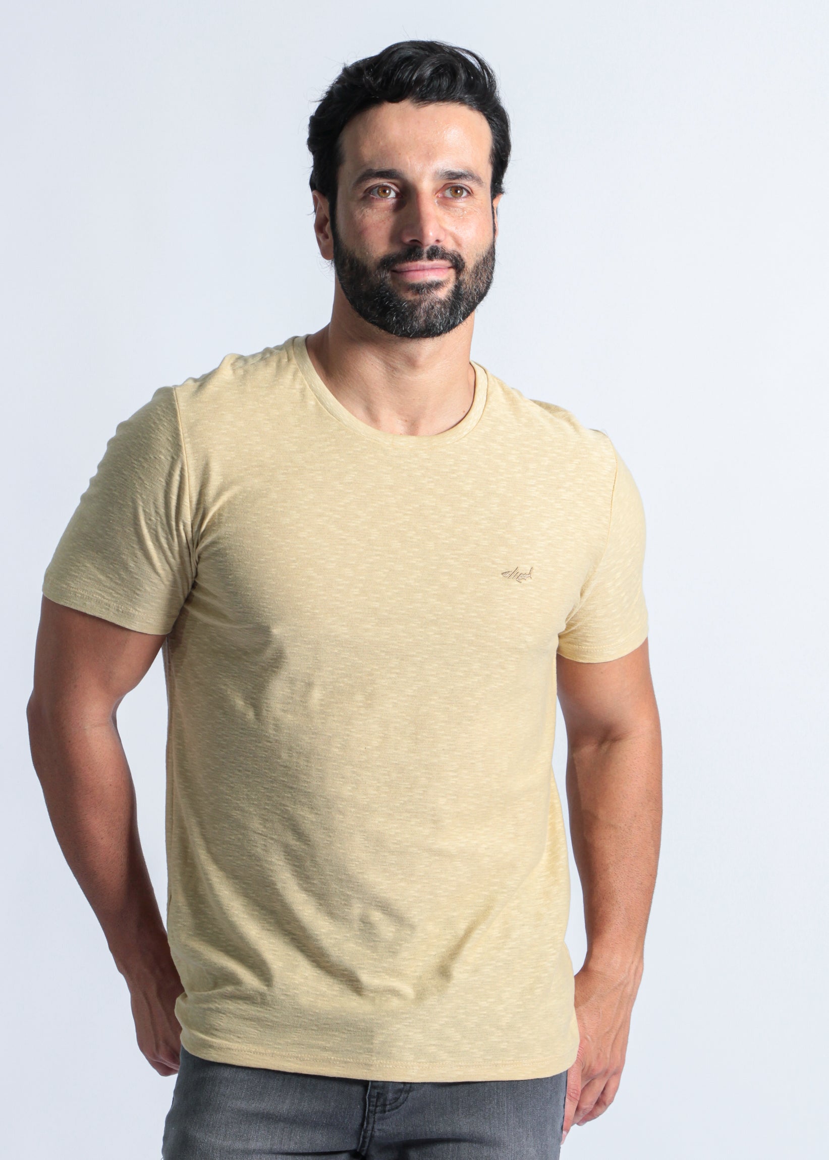 Camiseta Slim Flamê - Bege