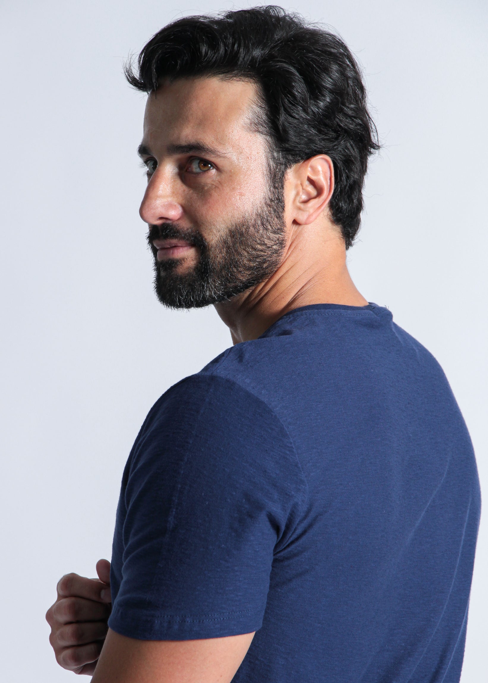 Camiseta Slim Flamê - Azul Marinho