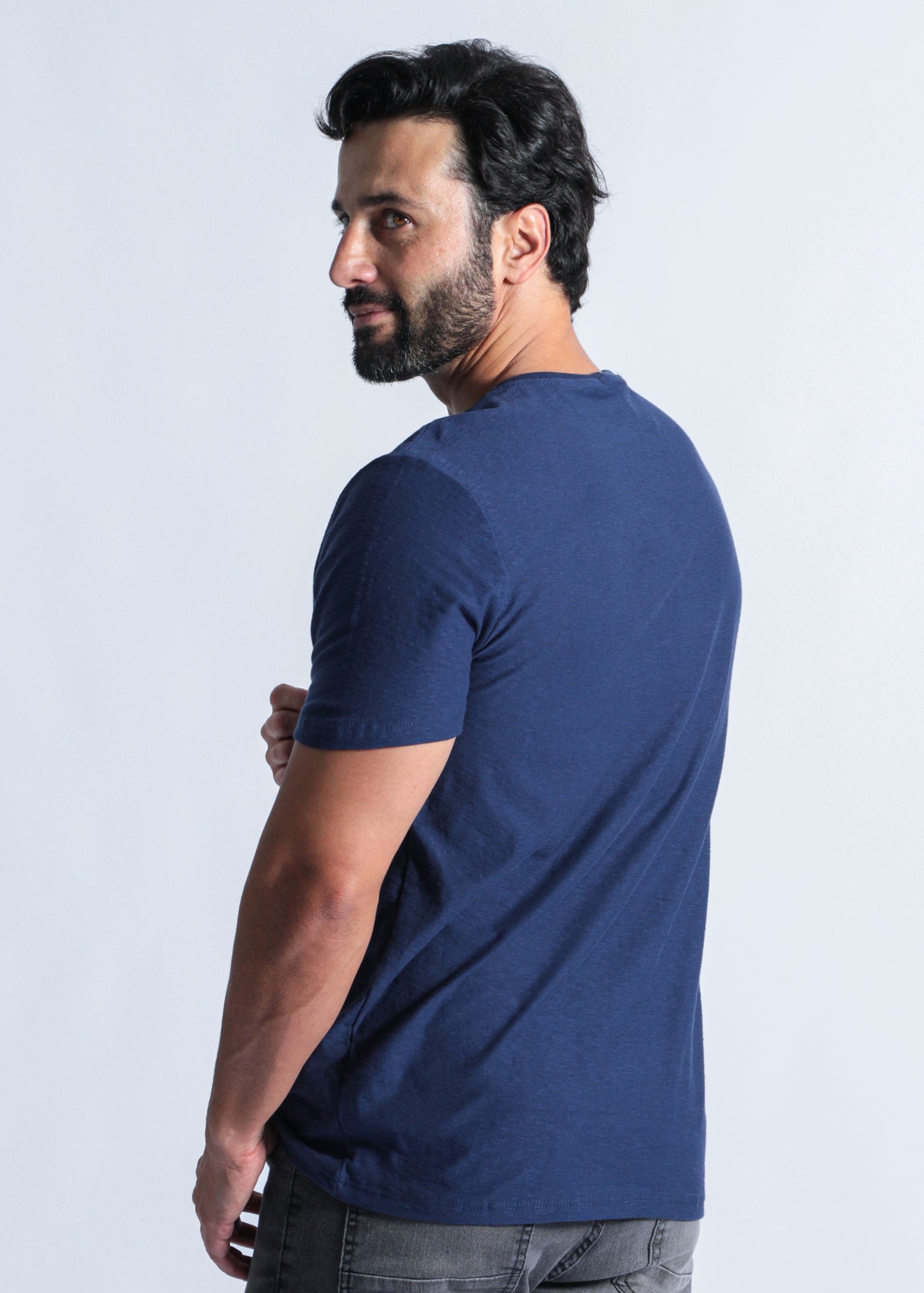 Camiseta Slim Flamê - Azul Marinho