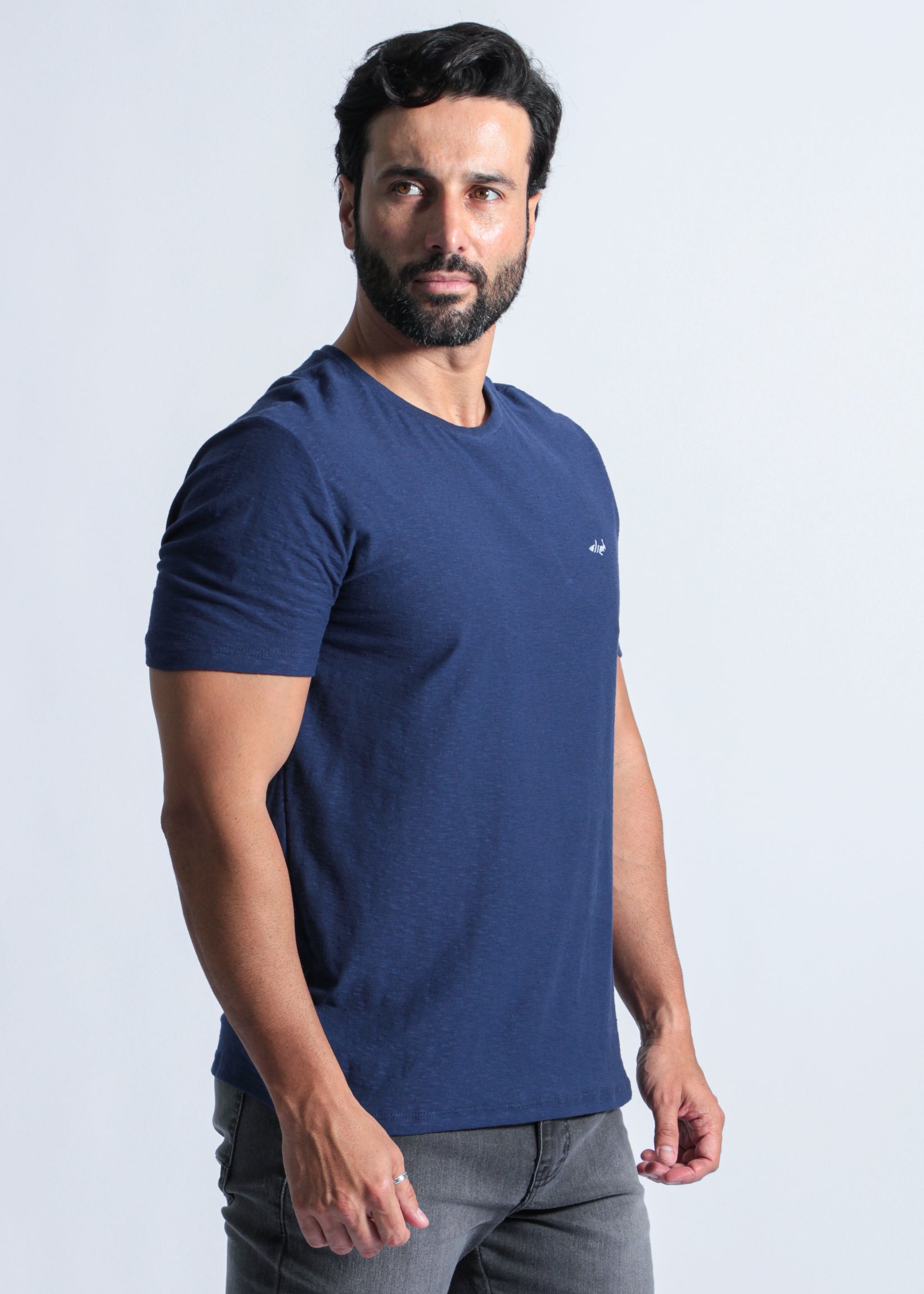 Camiseta Slim Flamê - Azul Marinho
