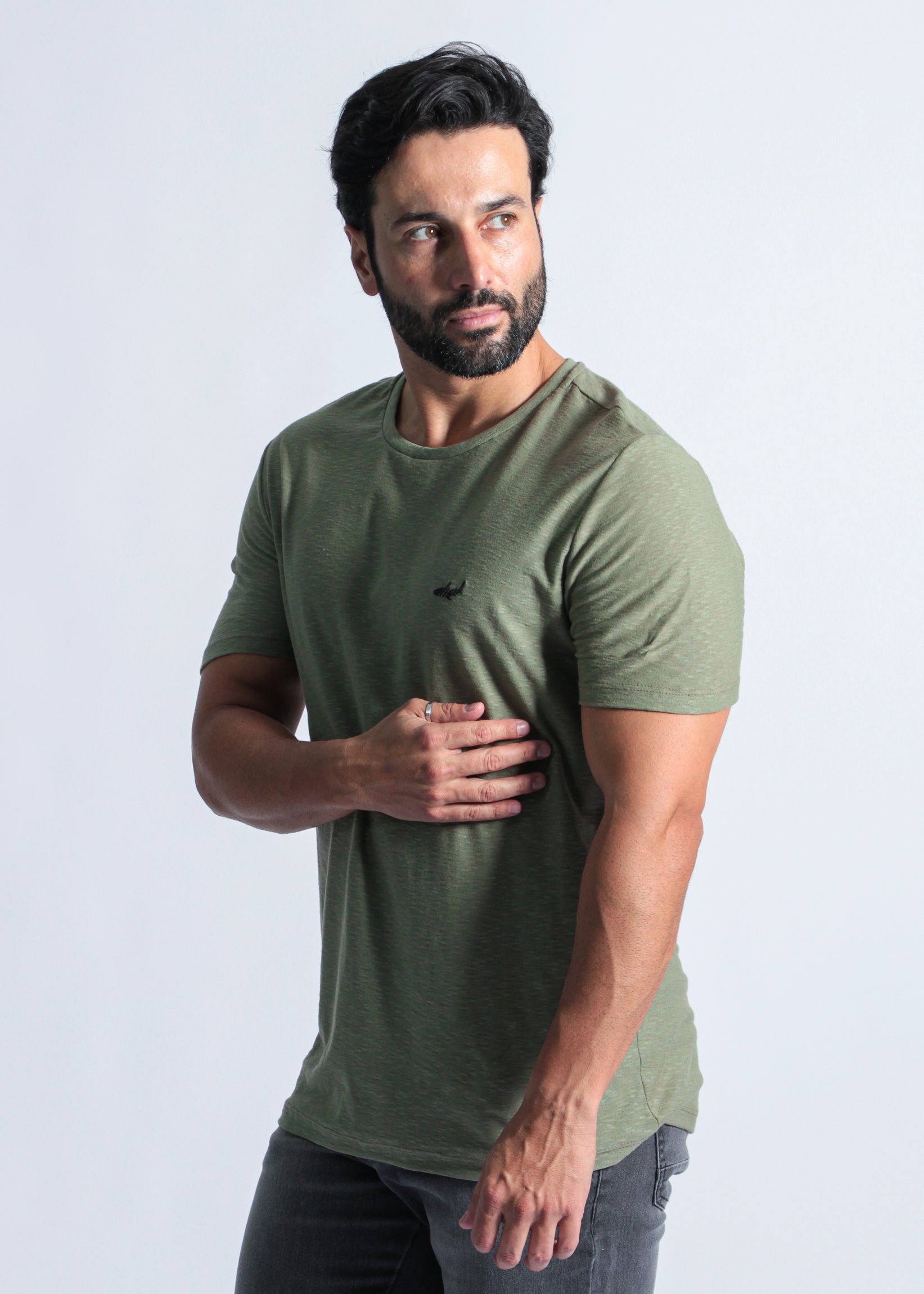 Camiseta Slim Flamê - Verde Militar