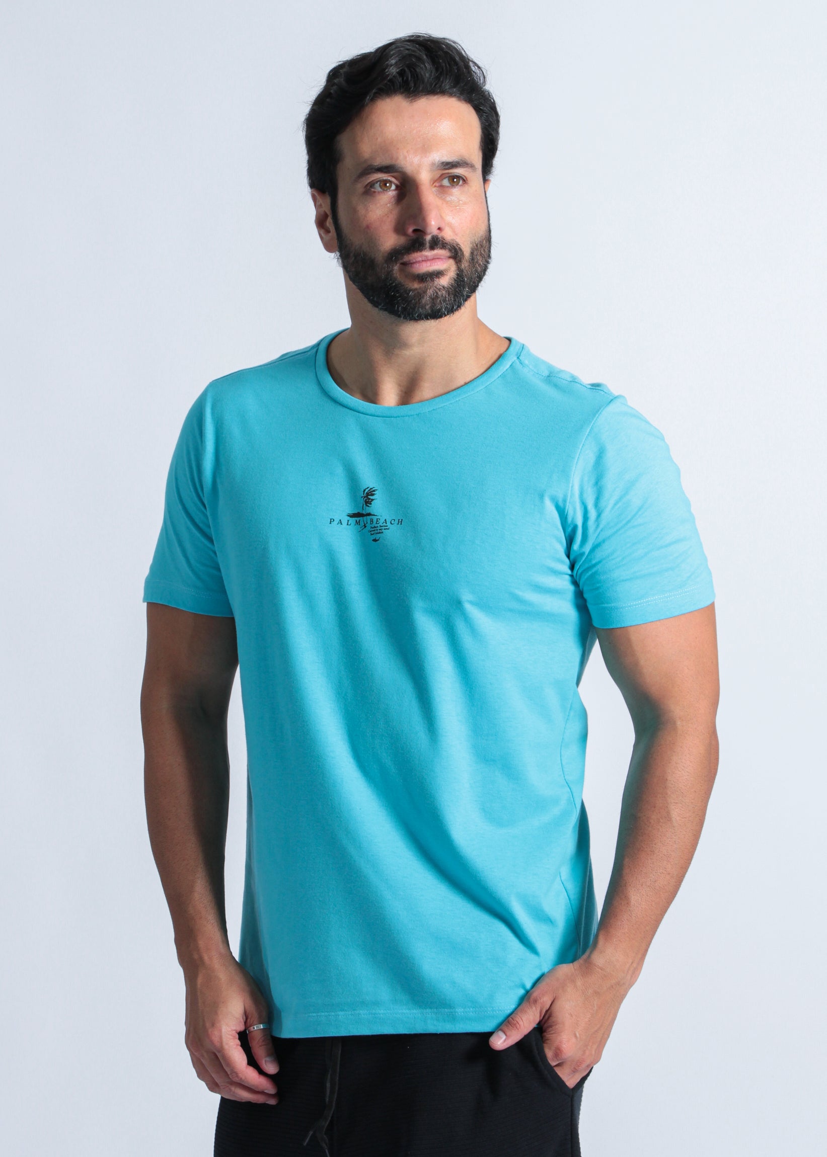 Camiseta Estampada Palm Beach - Azul