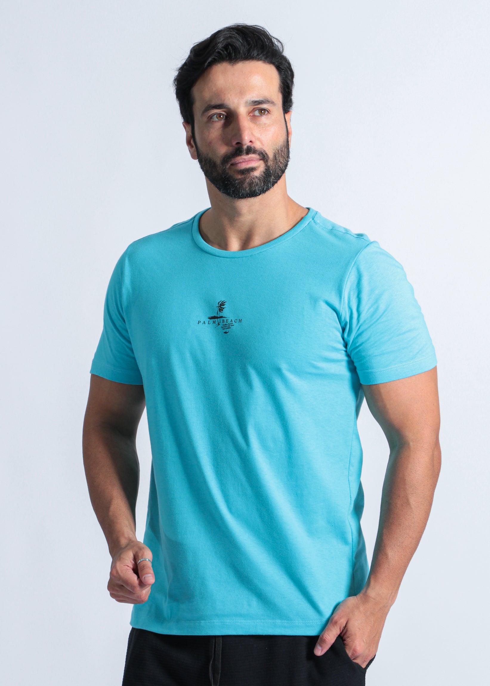 Camiseta Estampada Palm Beach - Azul