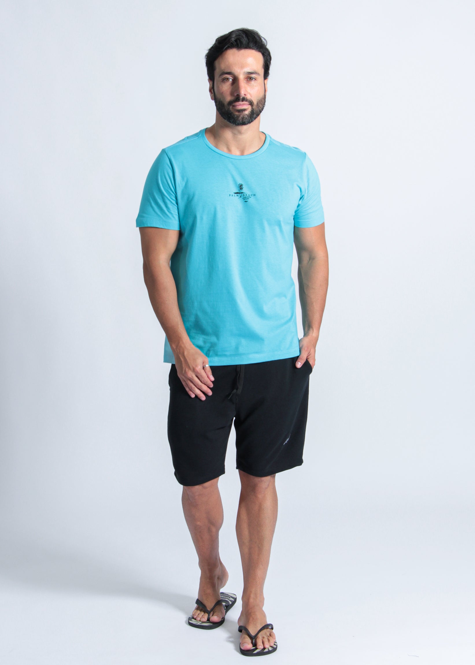 Camiseta Estampada Palm Beach - Azul