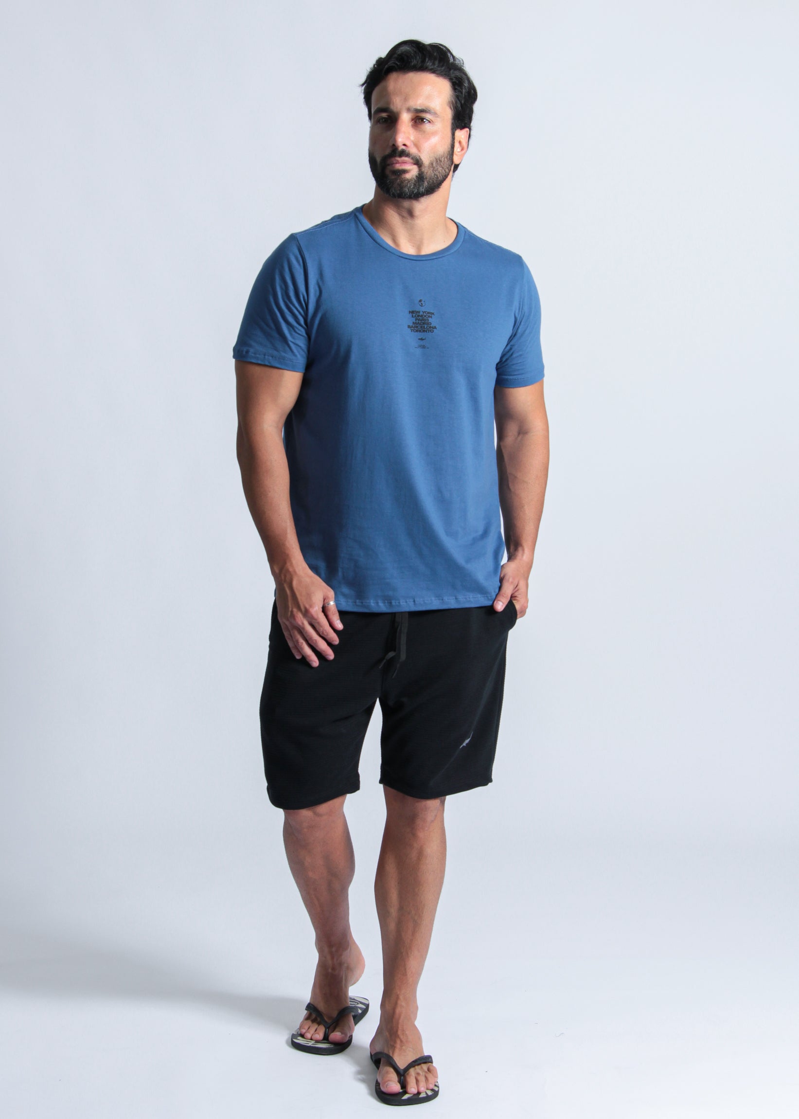 Camiseta Estampada New York - Azul