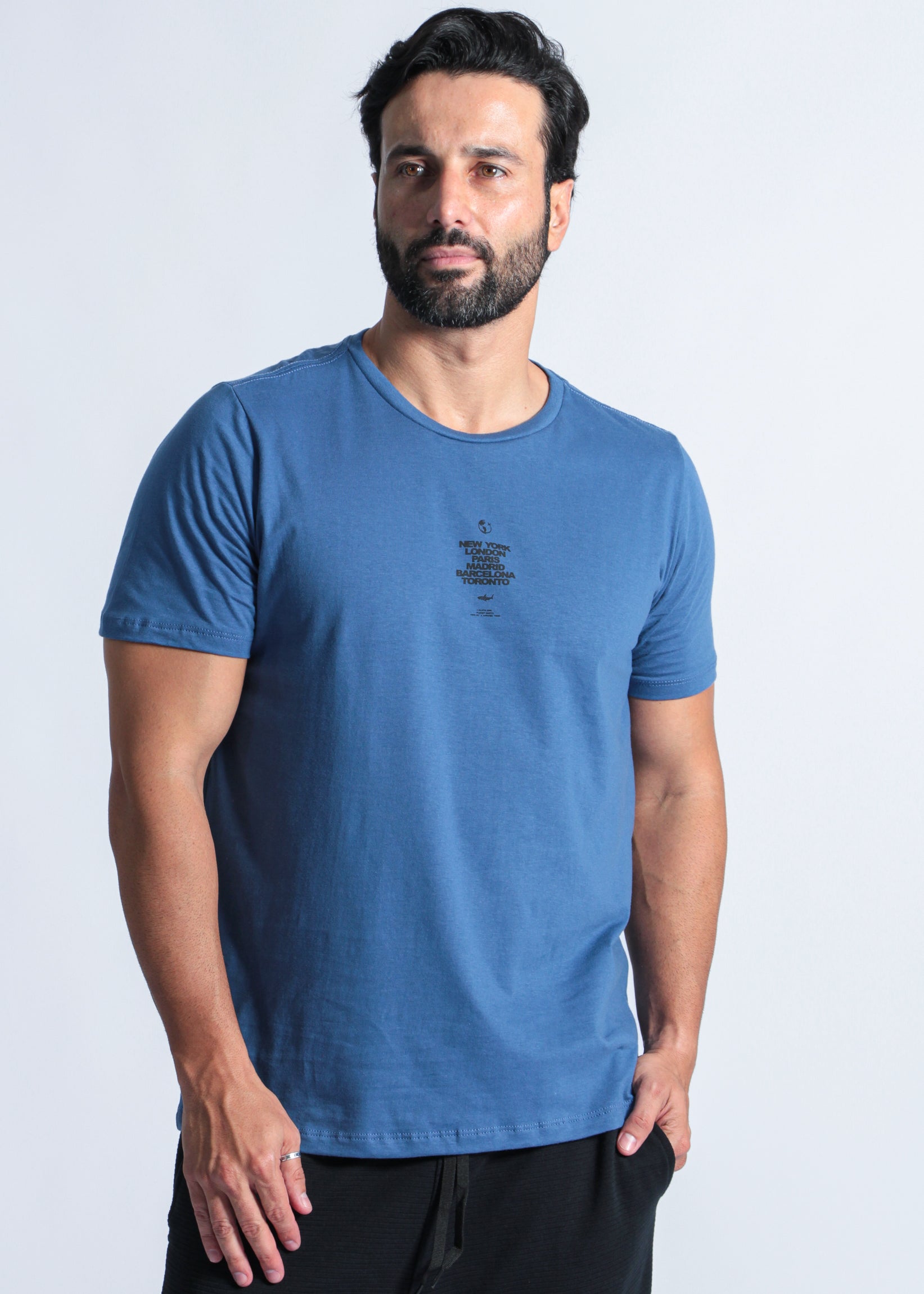 Camiseta Estampada New York - Azul