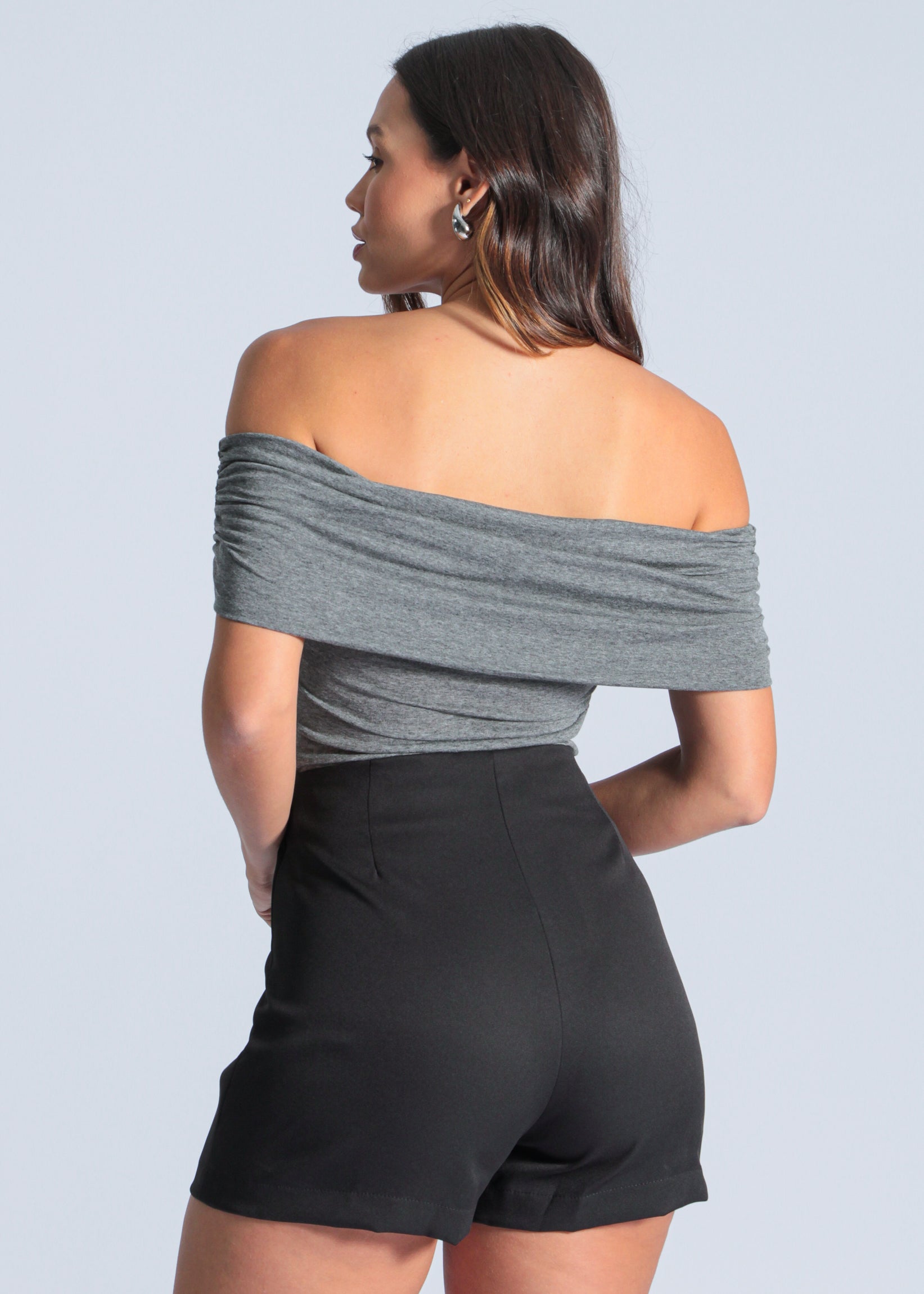 Blusa Ombro a Ombro - Grafite