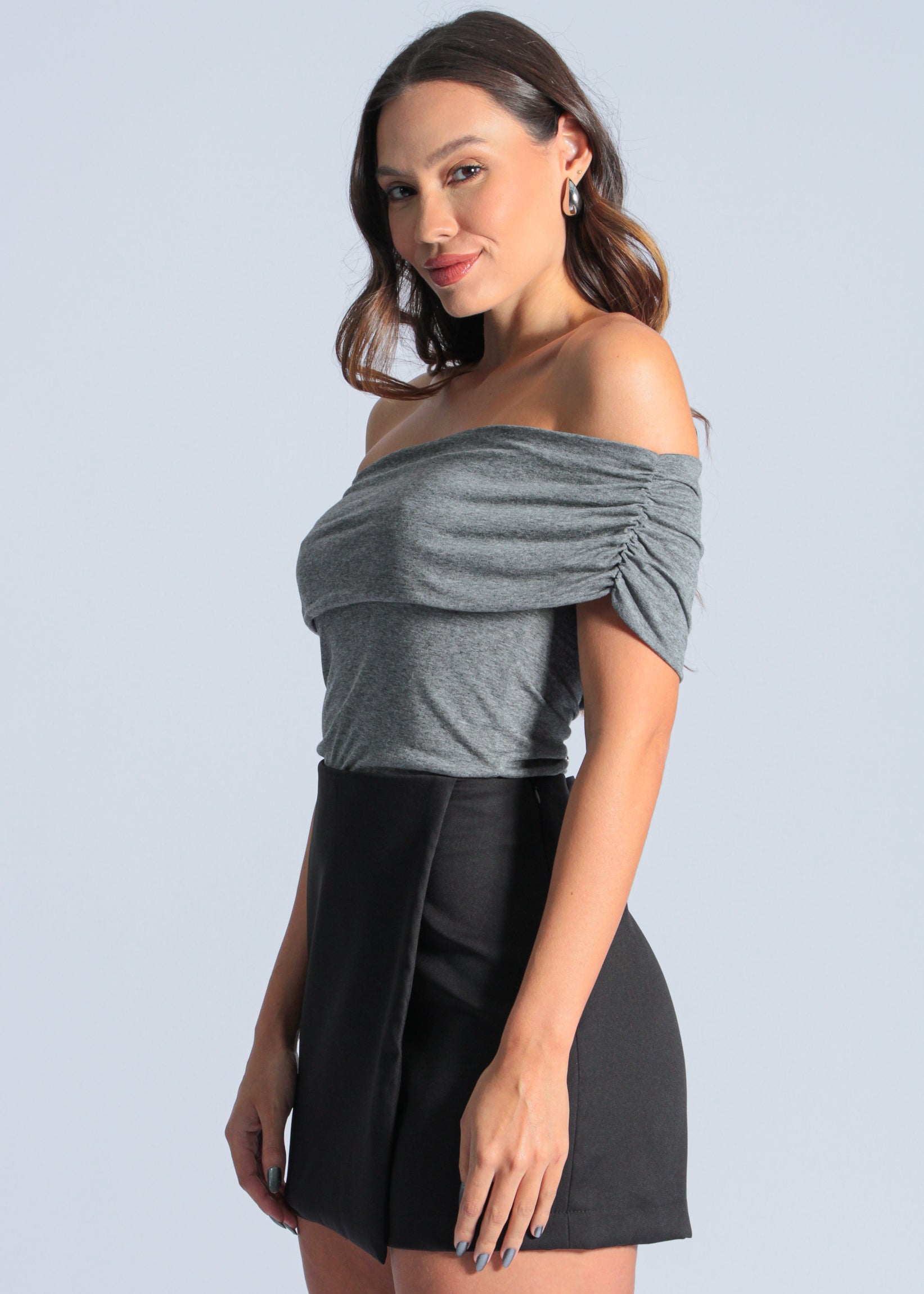Blusa Ombro a Ombro - Grafite