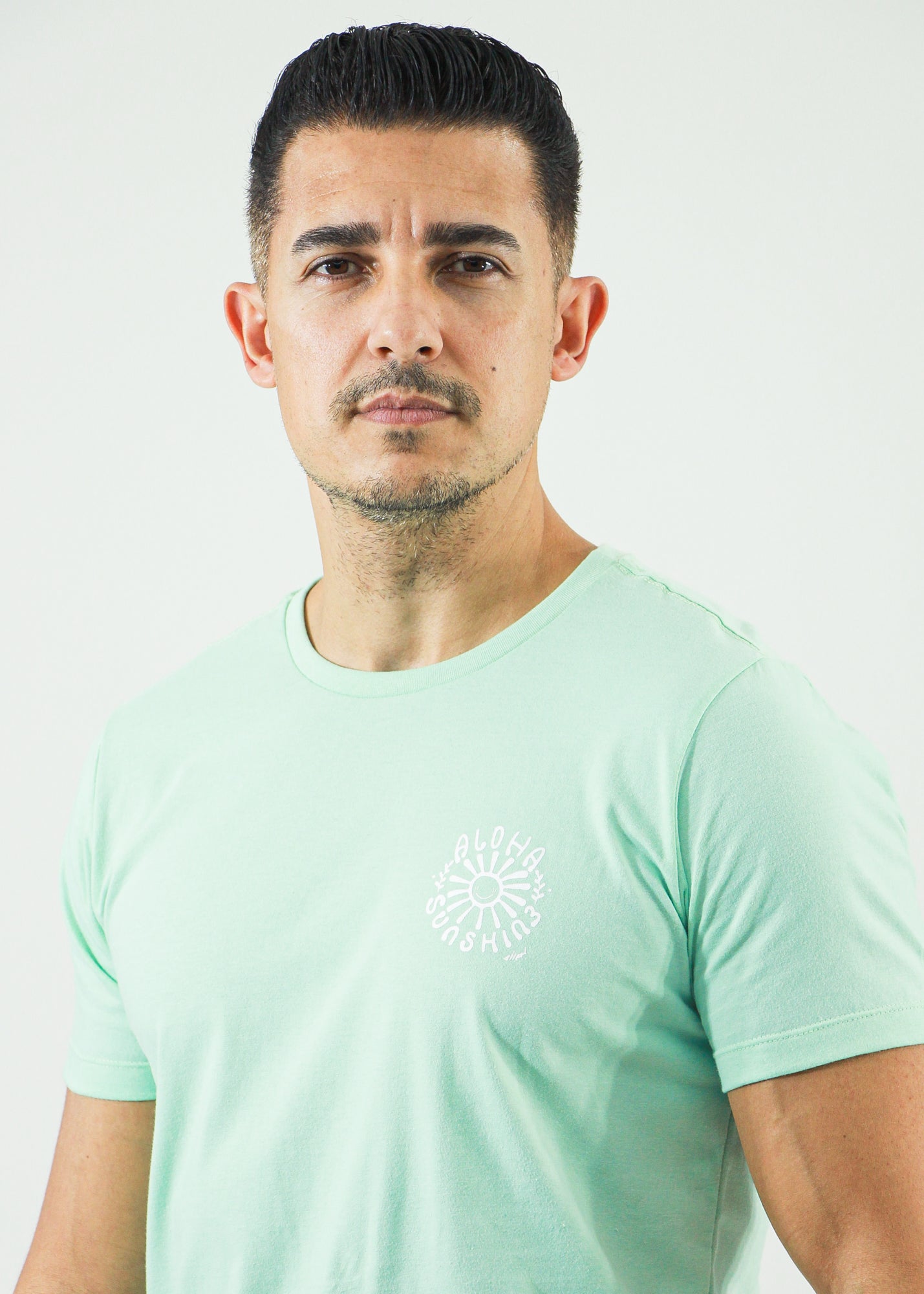Camiseta Estampada Aloha - Verde Água